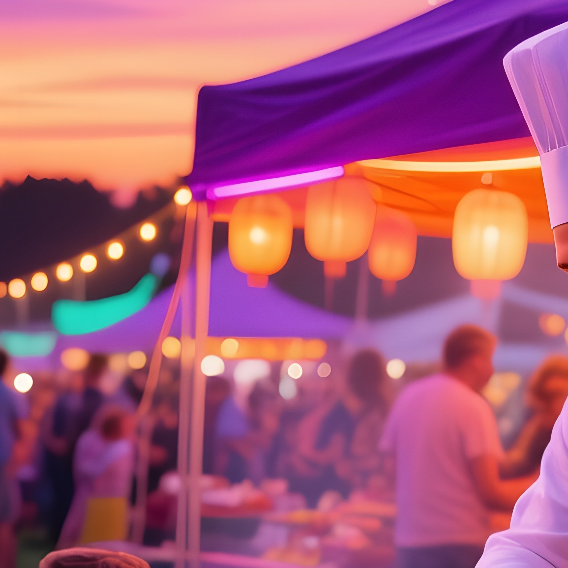 Vibrant Summer Fair At Twilight - Full Resolution Quality Preview