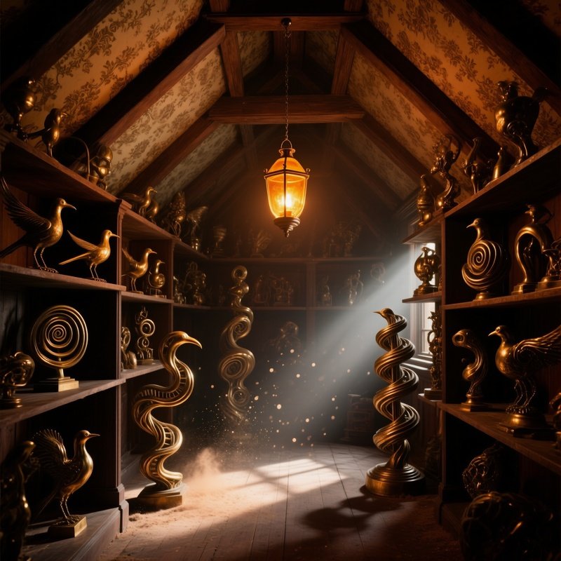 Victorian Attic Brass Sculptures