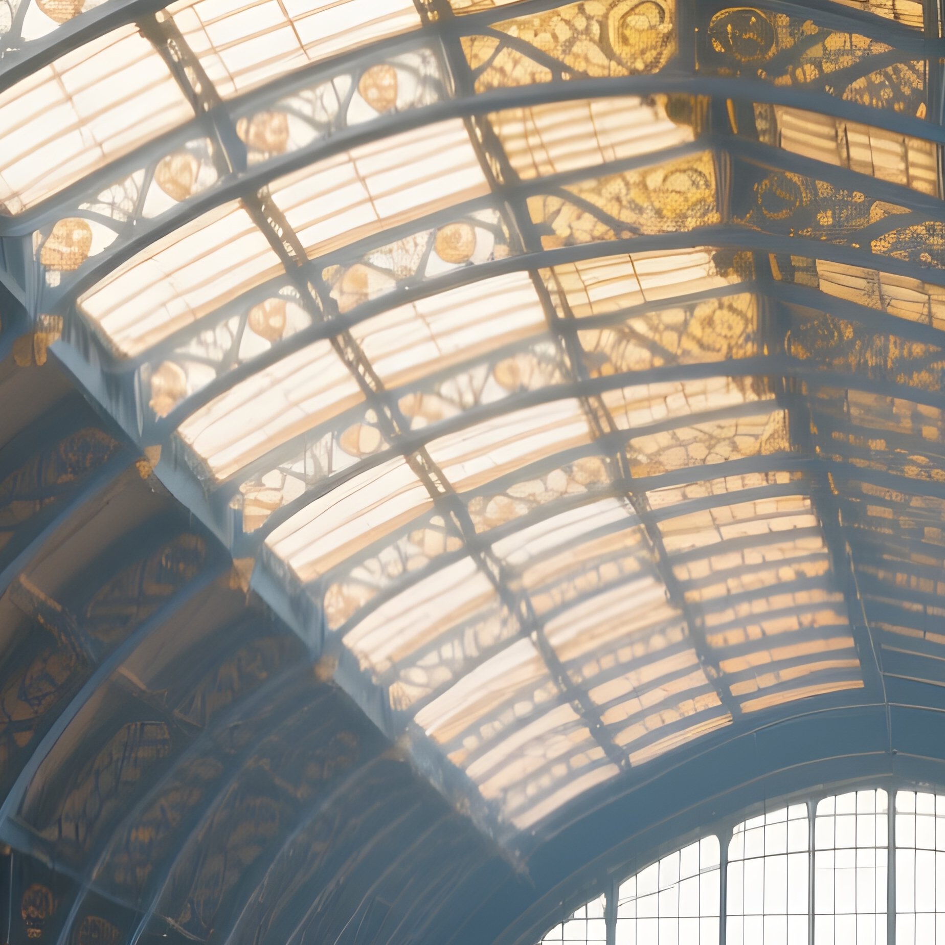 Victorian Canopy Railway Station Interior - Full Resolution Quality Preview