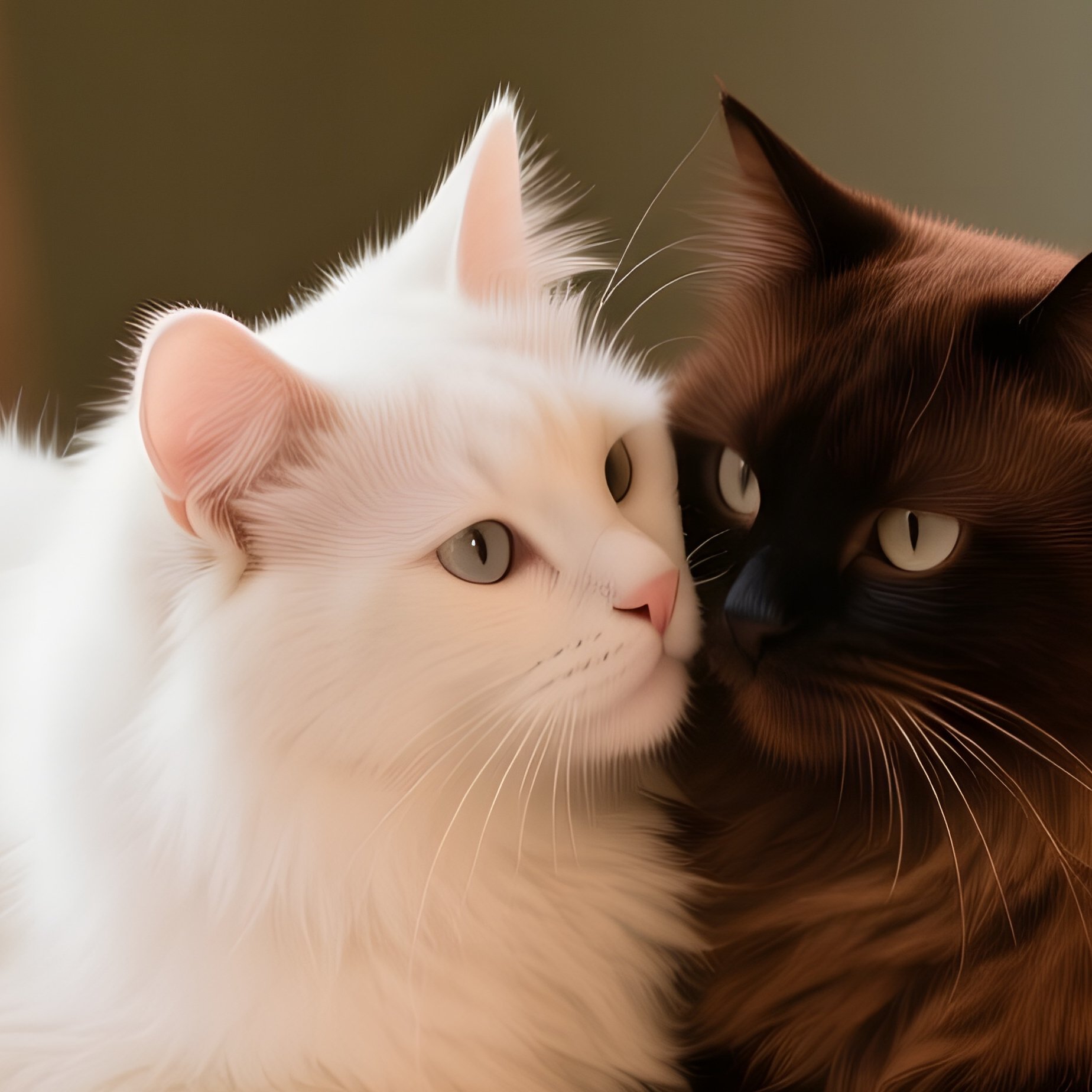 Victorian Tea Room Cat Kiss - Full Resolution Quality Preview