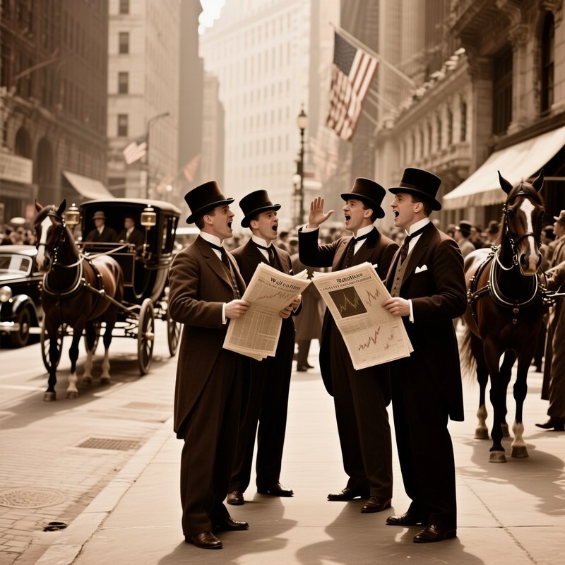 Vintage 1920S Sepia Toned Wall Street Trading