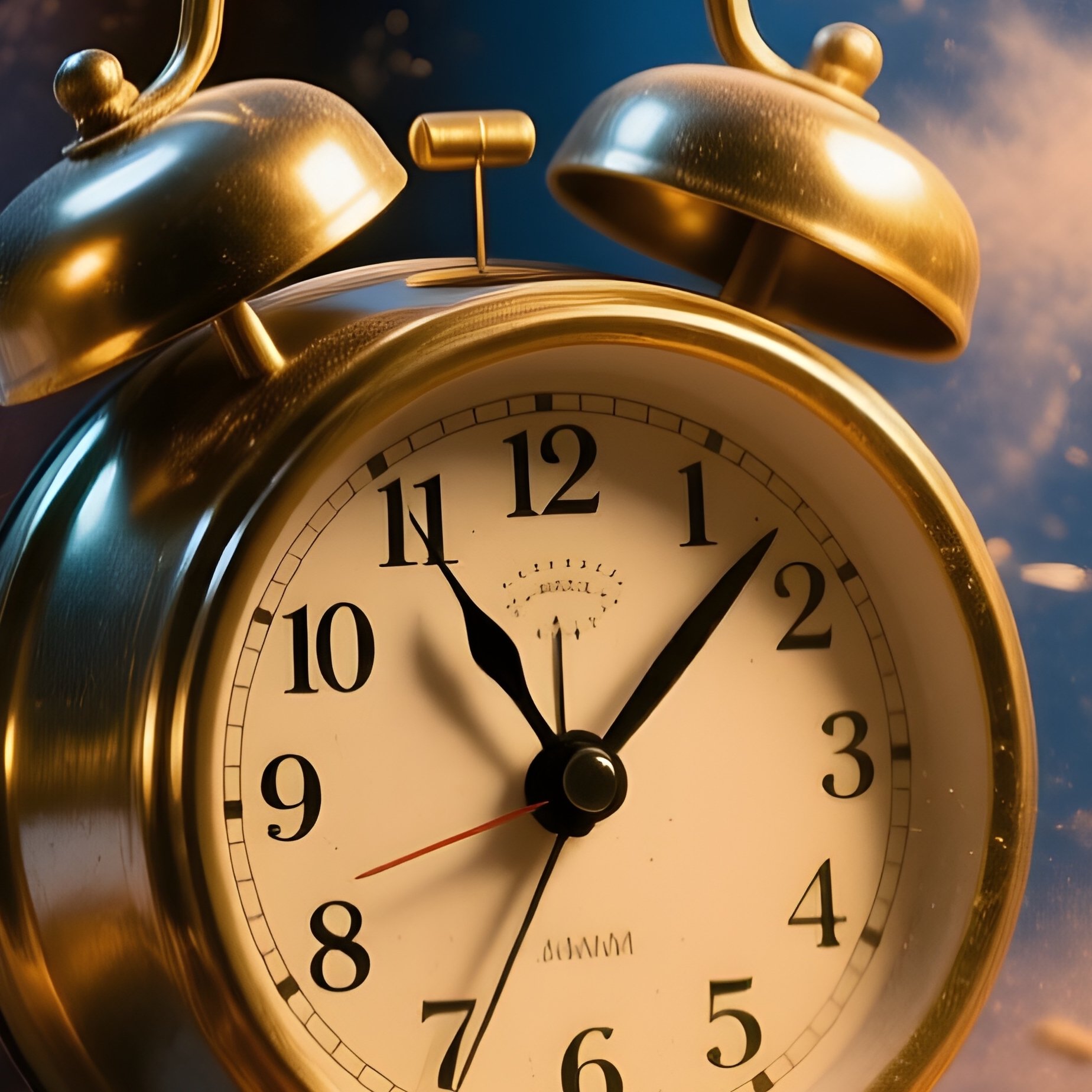 Vintage Alarm Clock Ringing Violently At 5Am - Full Resolution Quality Preview