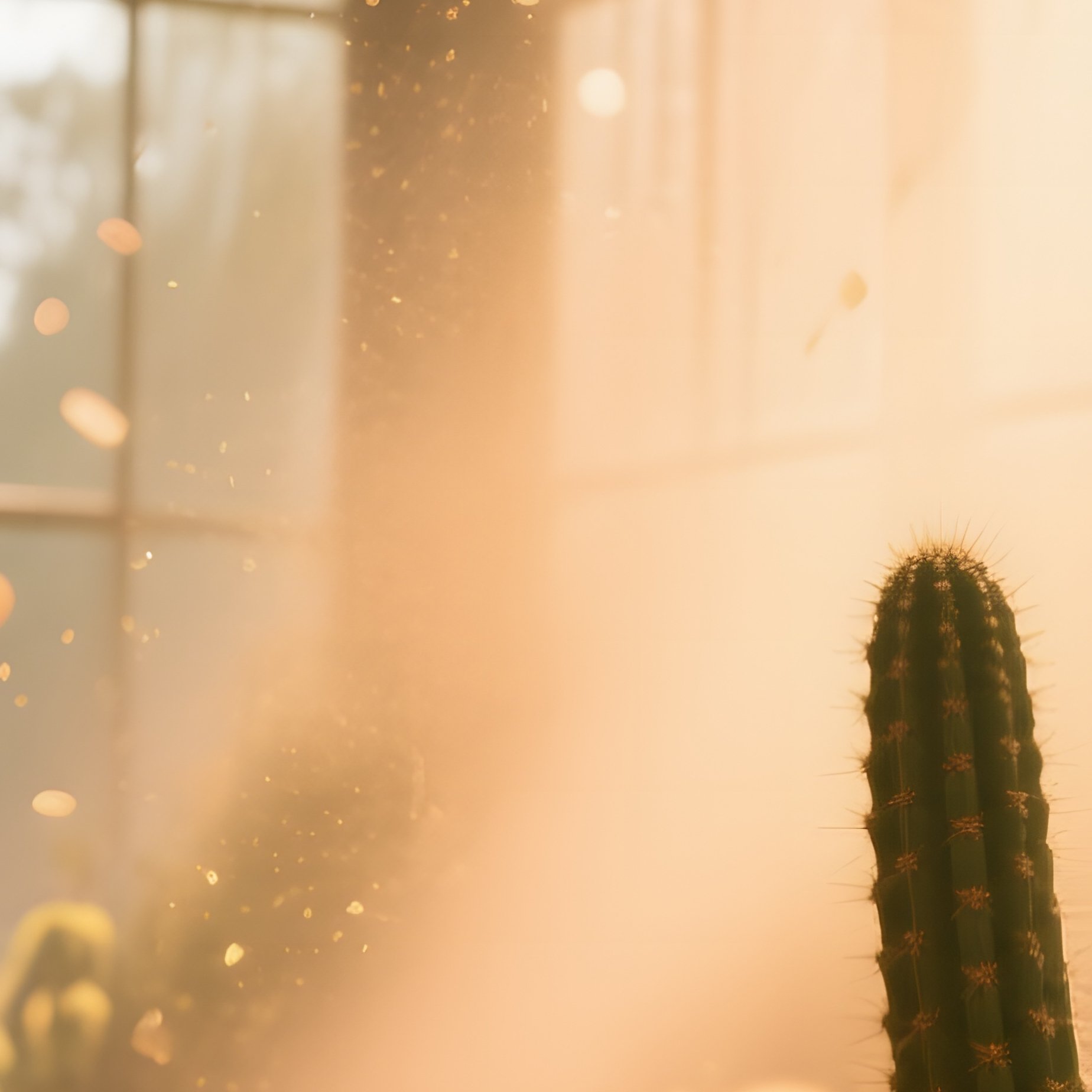 Vintage Greenhouse Cactus Flowers - Full Resolution Quality Preview