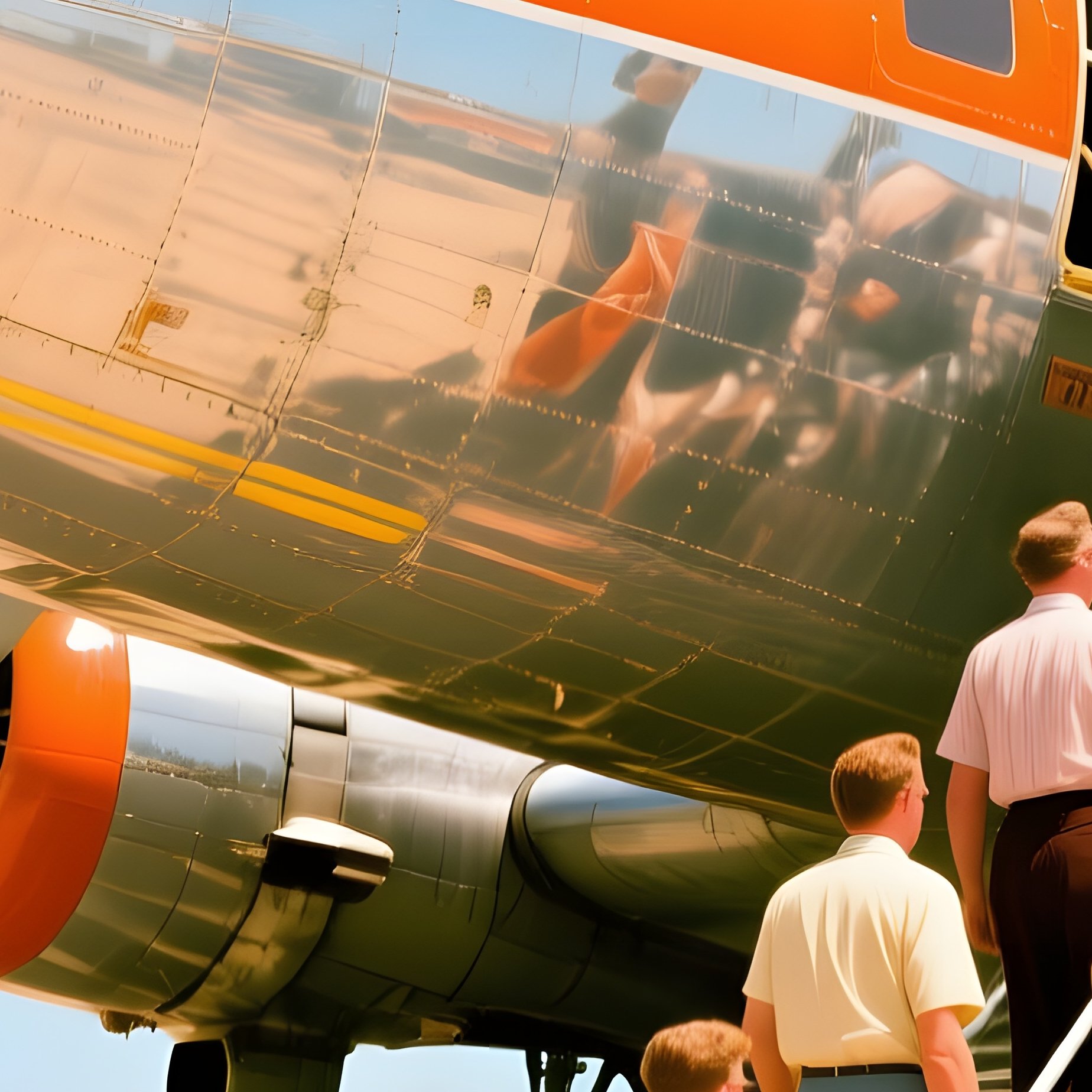 Vintage Kodachrome Propeller Plane Boarding - Full Resolution Quality Preview