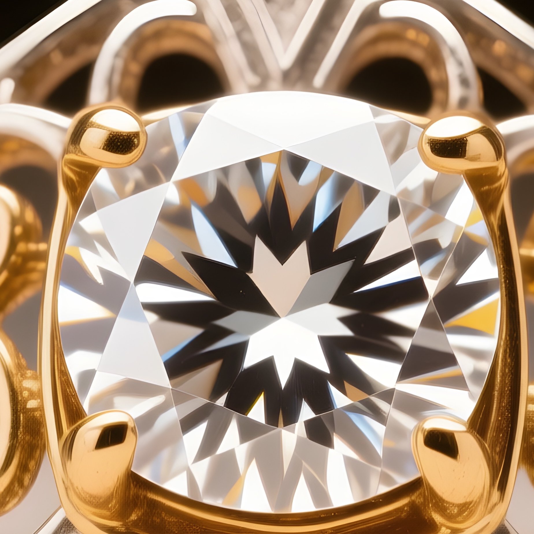 Vintage Old Miner Cut Diamond Art Deco Ring - Full Resolution Quality Preview