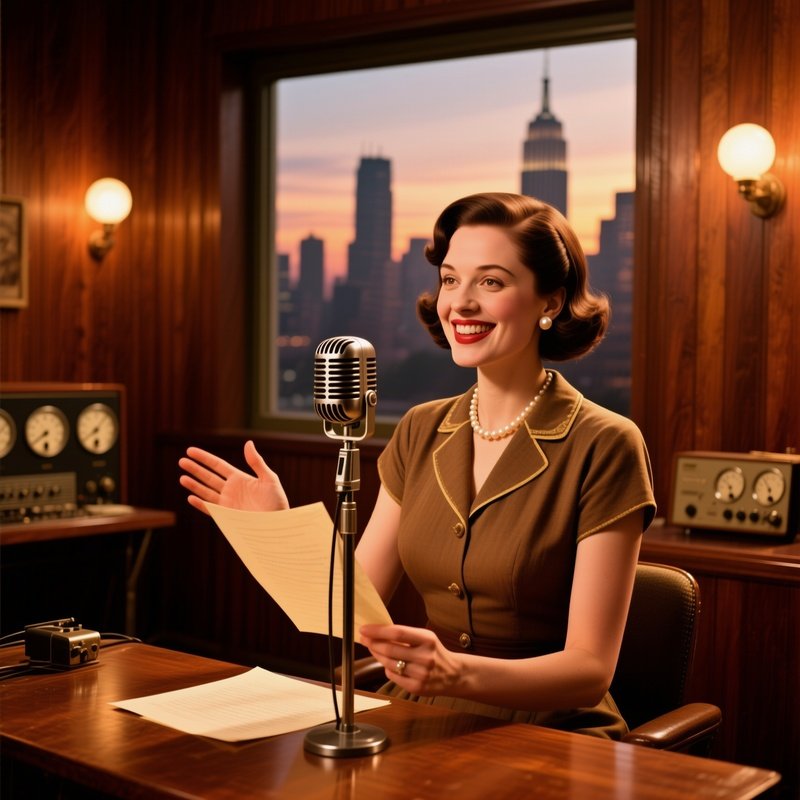 Vintage Radio Host With Classic Bob