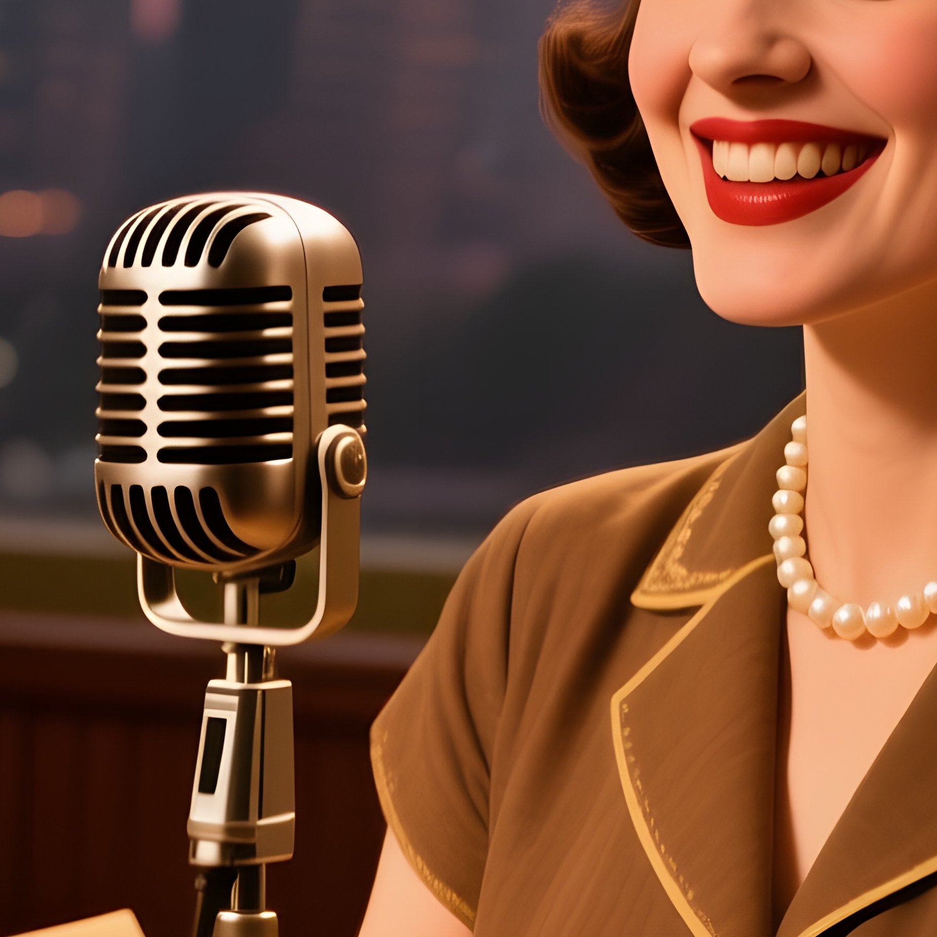 Vintage Radio Host With Classic Bob - Full Resolution Quality Preview