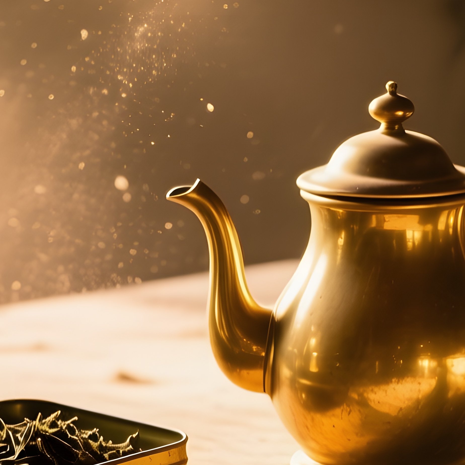 Vintage Wooden Desk Attic Golden Hour - Full Resolution Quality Preview