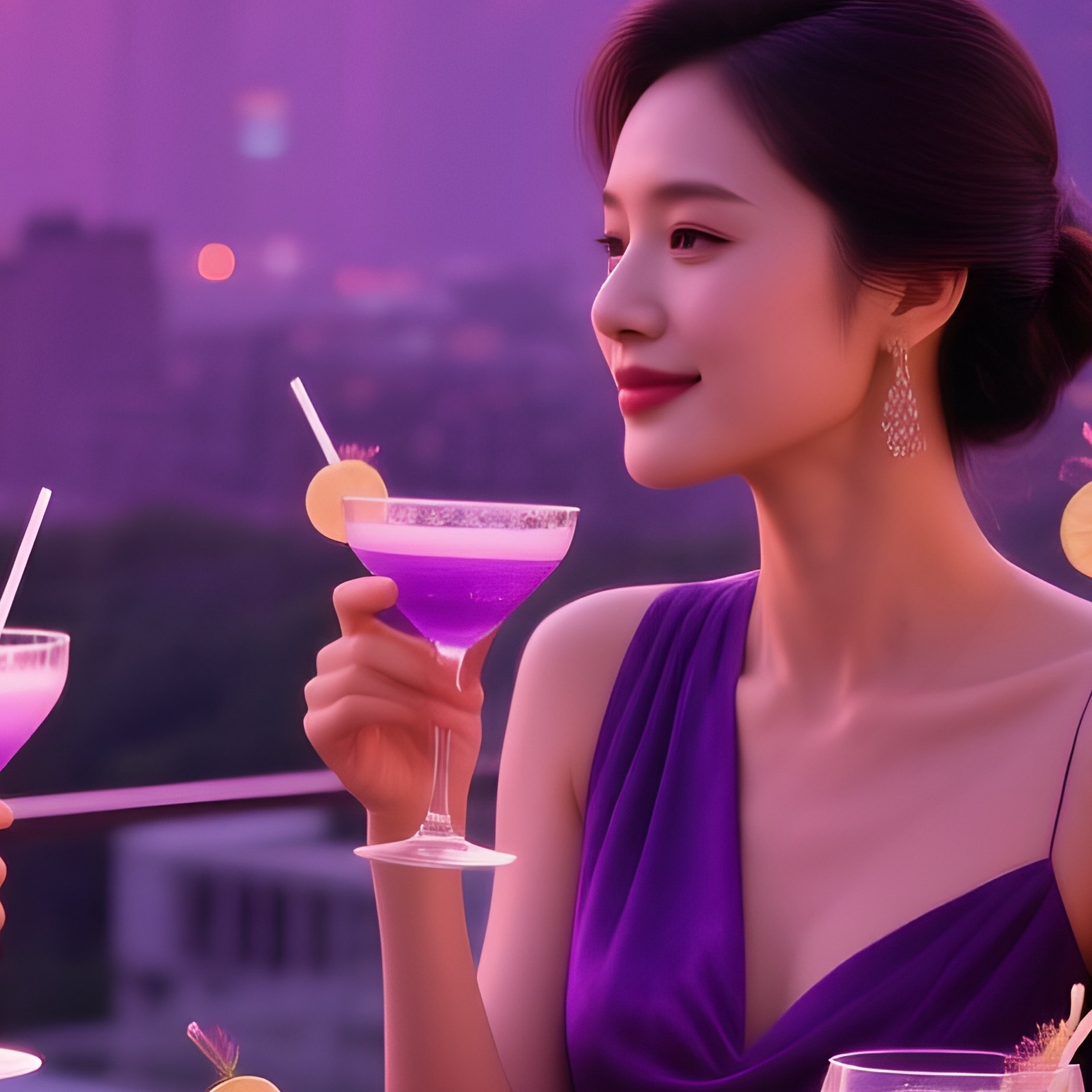 Violet Sunset Rooftop Bar - Full Resolution Quality Preview