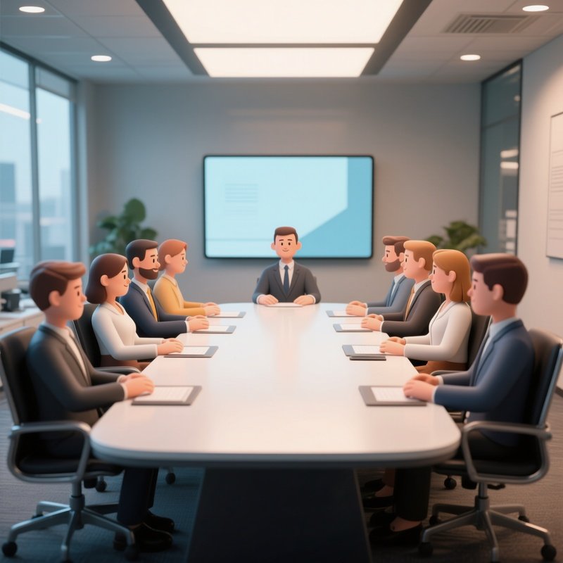 Virtual Business Negotiation At Conference Table