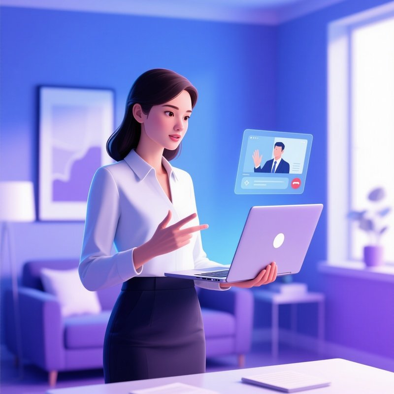 Virtual Business Woman Presentation