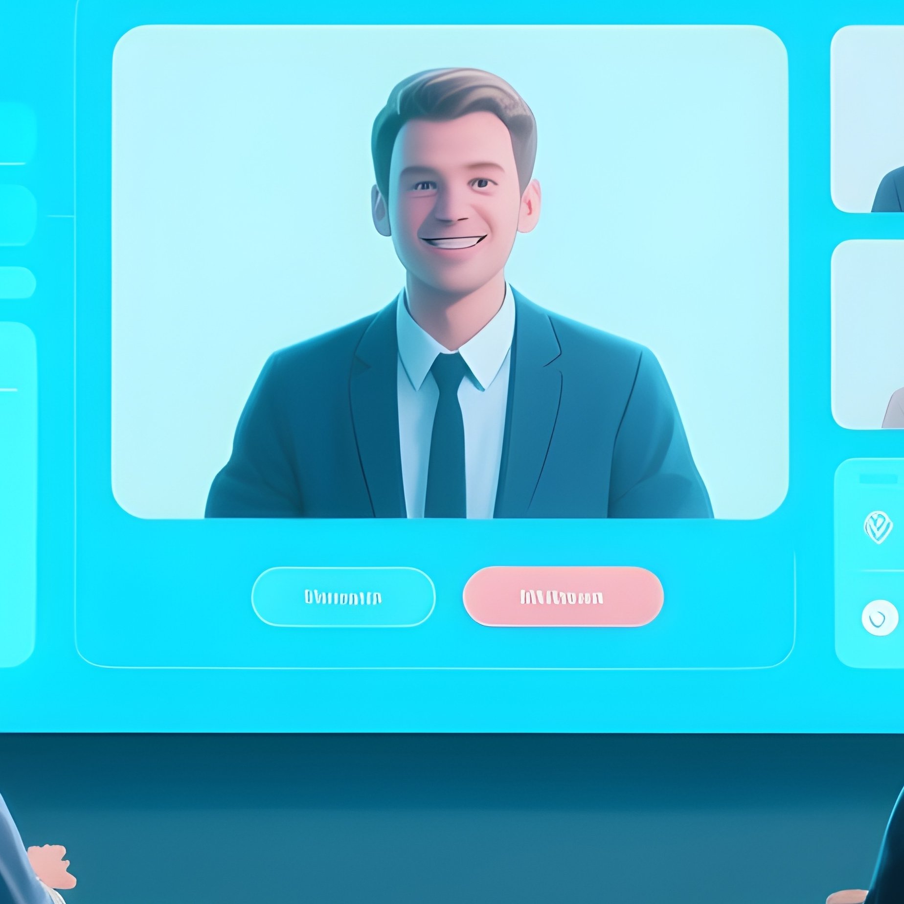 Virtual Students Attending Seminar - Full Resolution Quality Preview