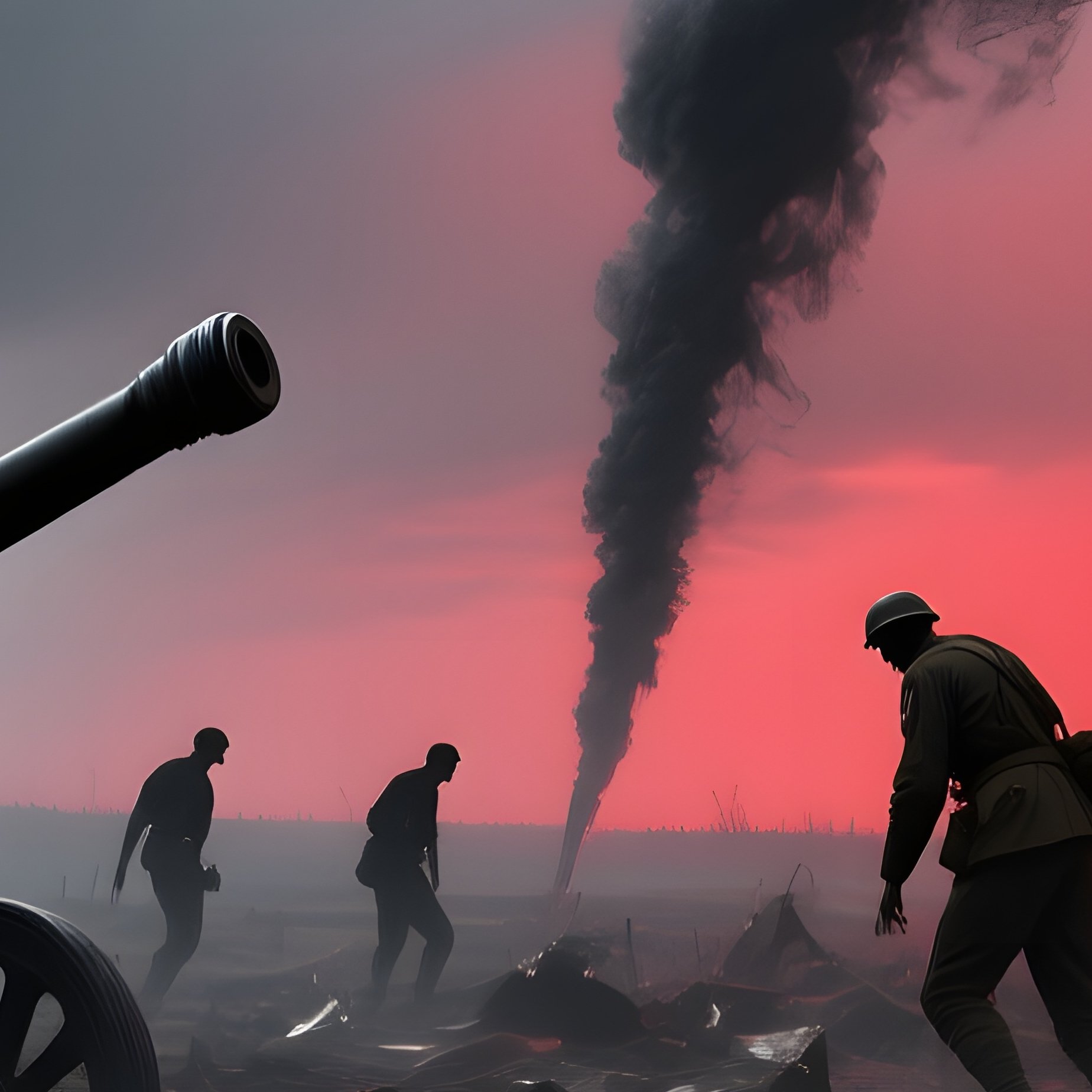 War Torn Battlefield Under Bruised Sky - Full Resolution Quality Preview