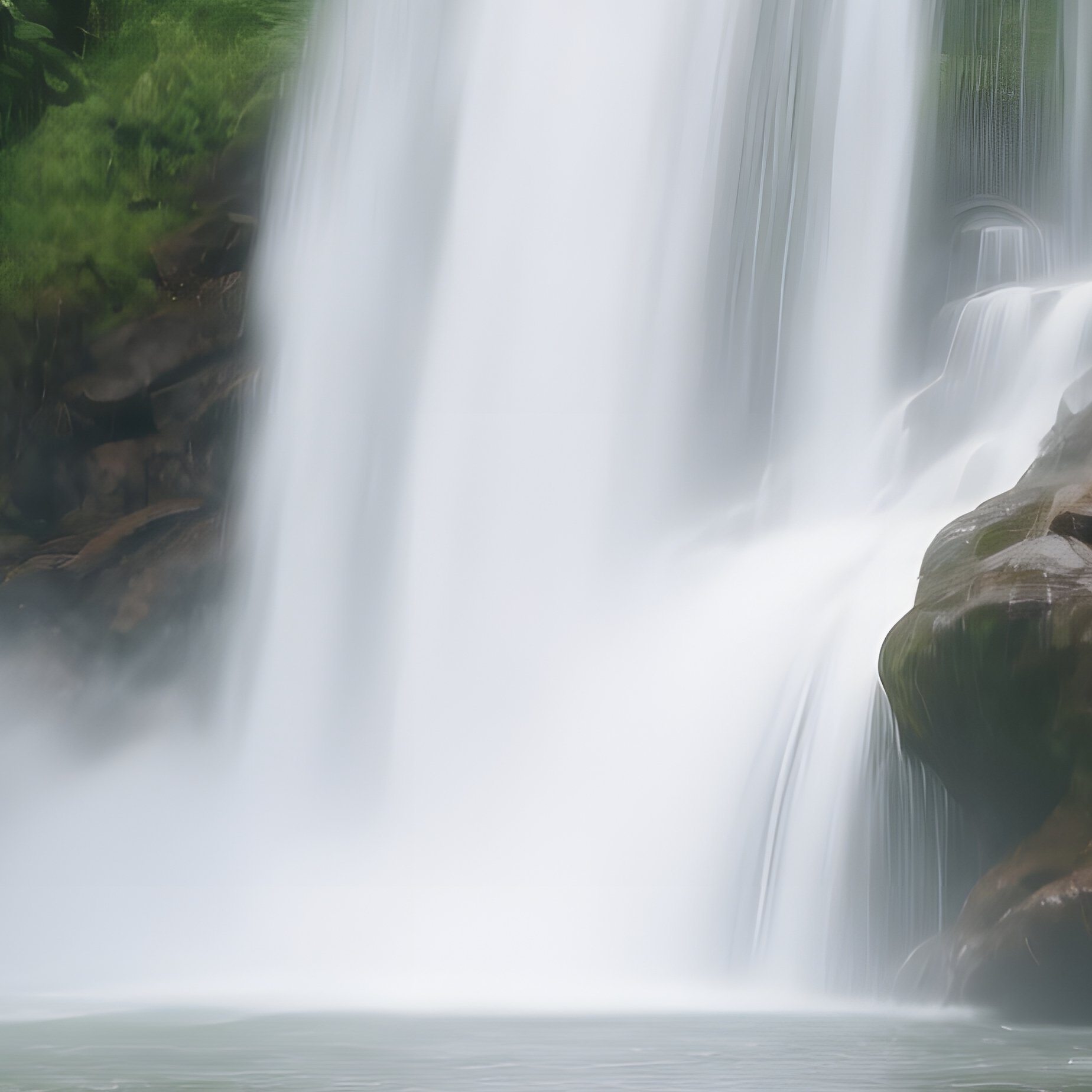 Waterfall In A Lush Forest Setting Waterfall Forest - Full Resolution Quality Preview