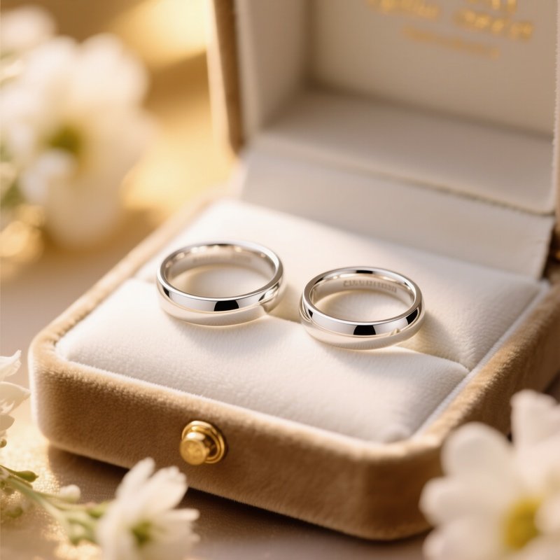 Wedding Ring Set Palladium His Hers