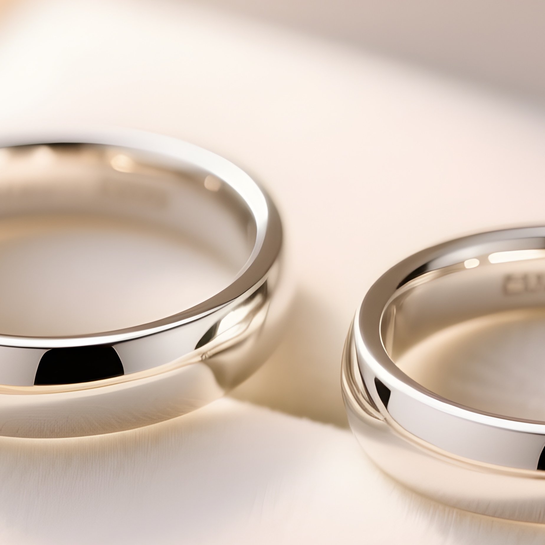 Wedding Ring Set Palladium His Hers - Full Resolution Quality Preview