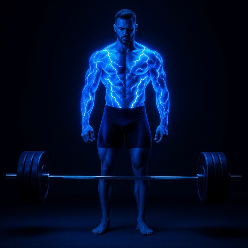 Weightlifter Atlas Rune Glowing With Electric Energy Still Life