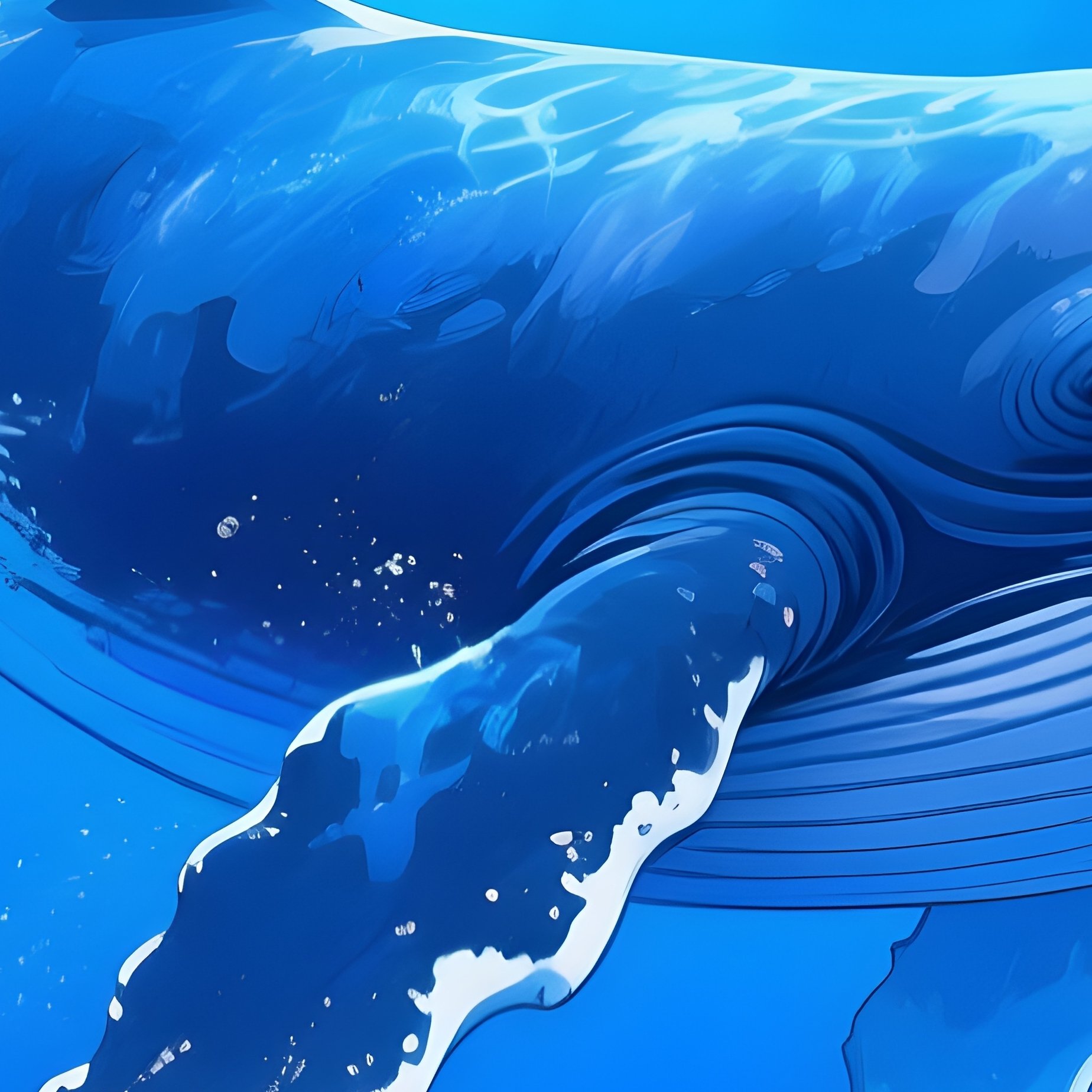 Whale Mother And Calf Underwater Digital Art - Full Resolution Quality Preview
