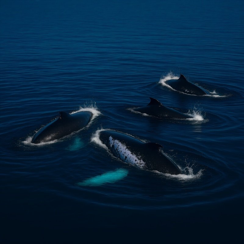 Whales Surfacing In The Ocean Whales Ocean