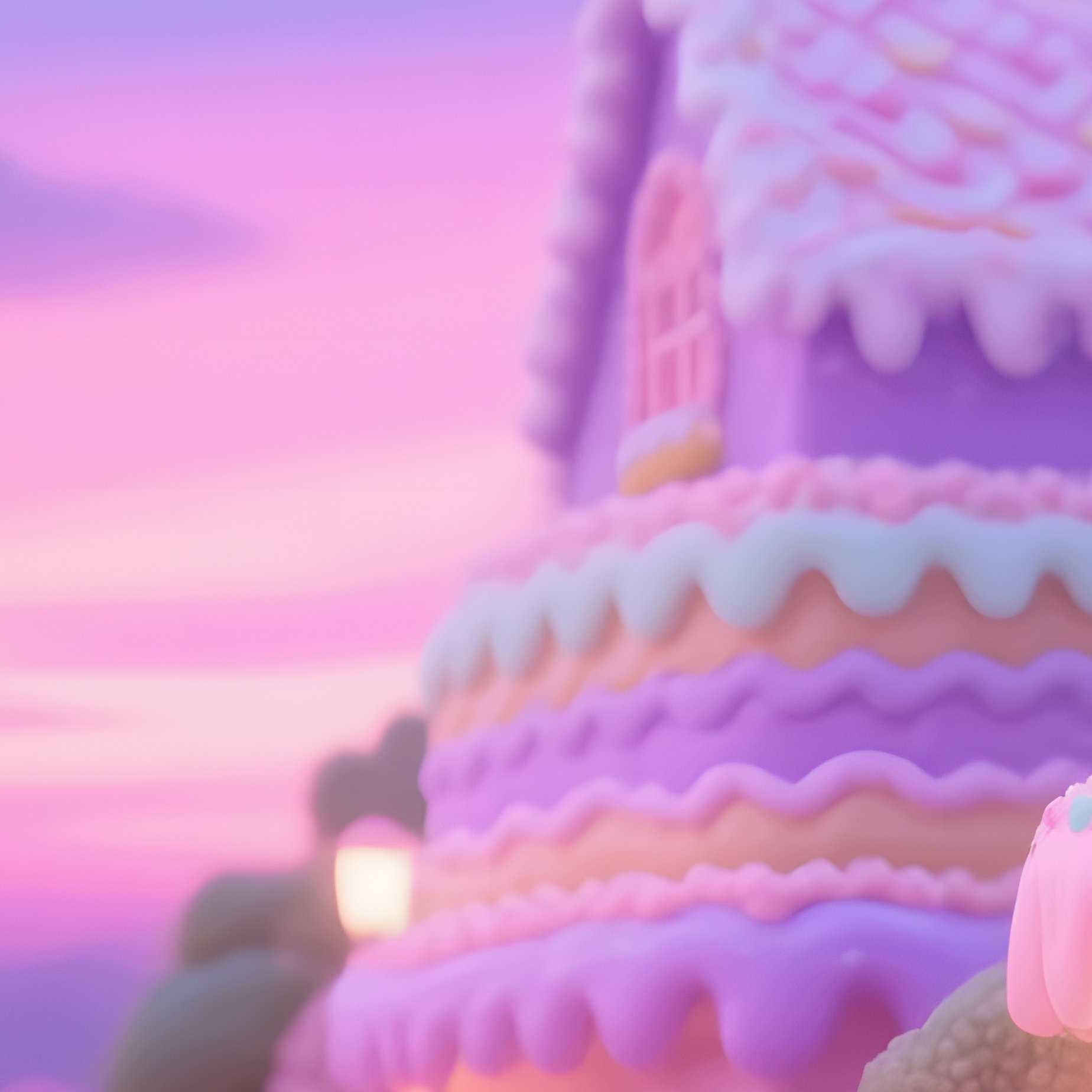 Whimsical Candy Land Street Scene - Full Resolution Quality Preview