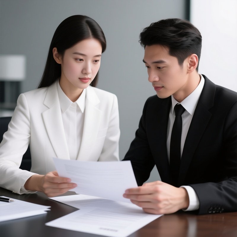 White And Black Business Partners Reviewing A Contract Together.