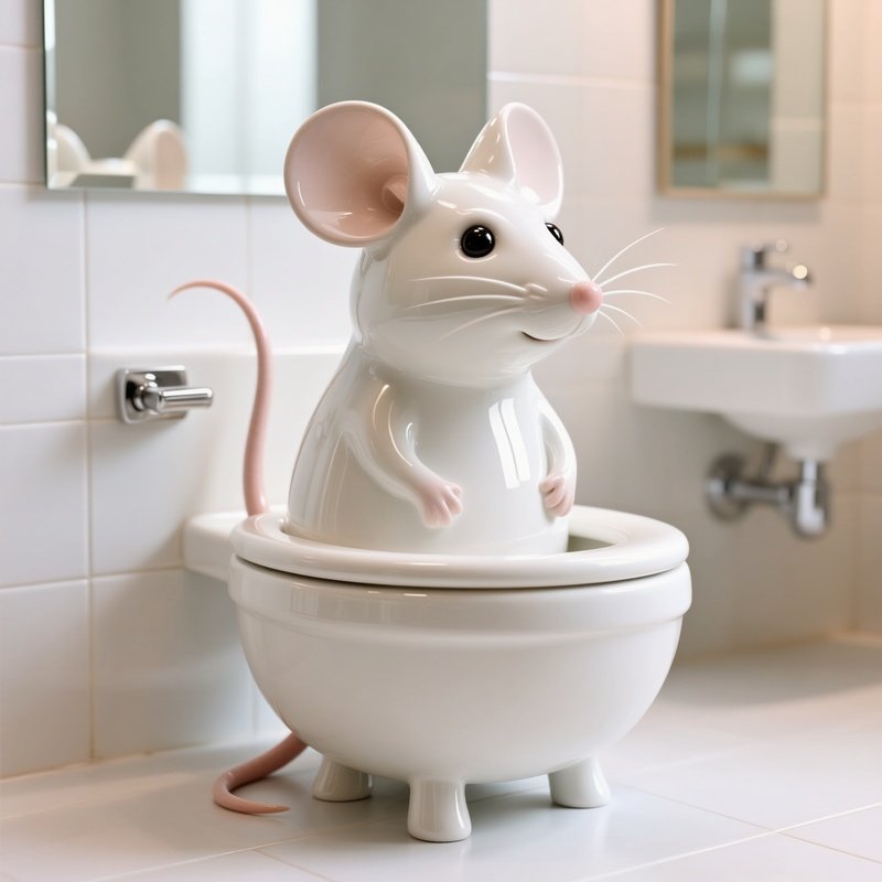 White Ceramic Mouse Shaped Toilet Bowl