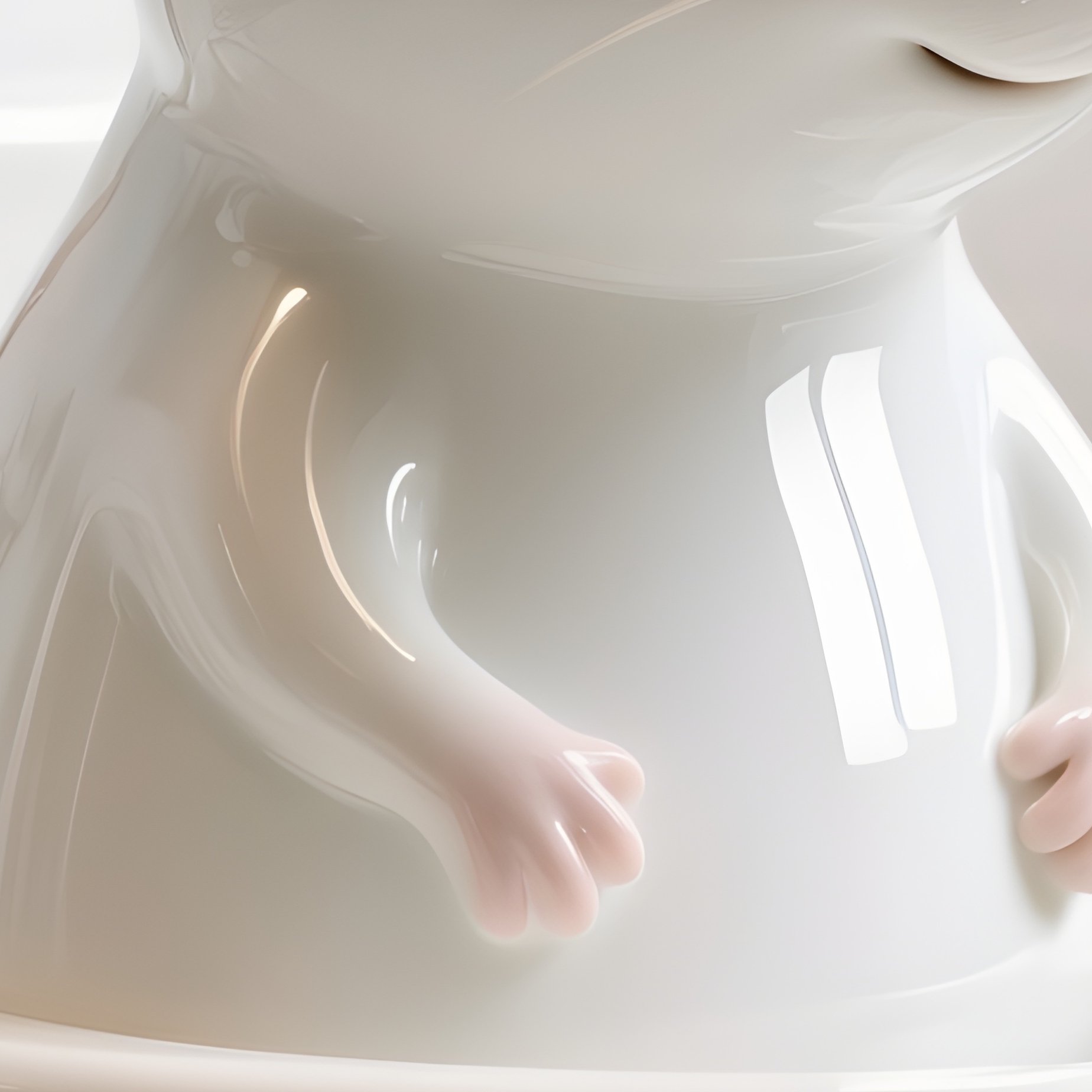 White Ceramic Mouse Shaped Toilet Bowl - Full Resolution Quality Preview