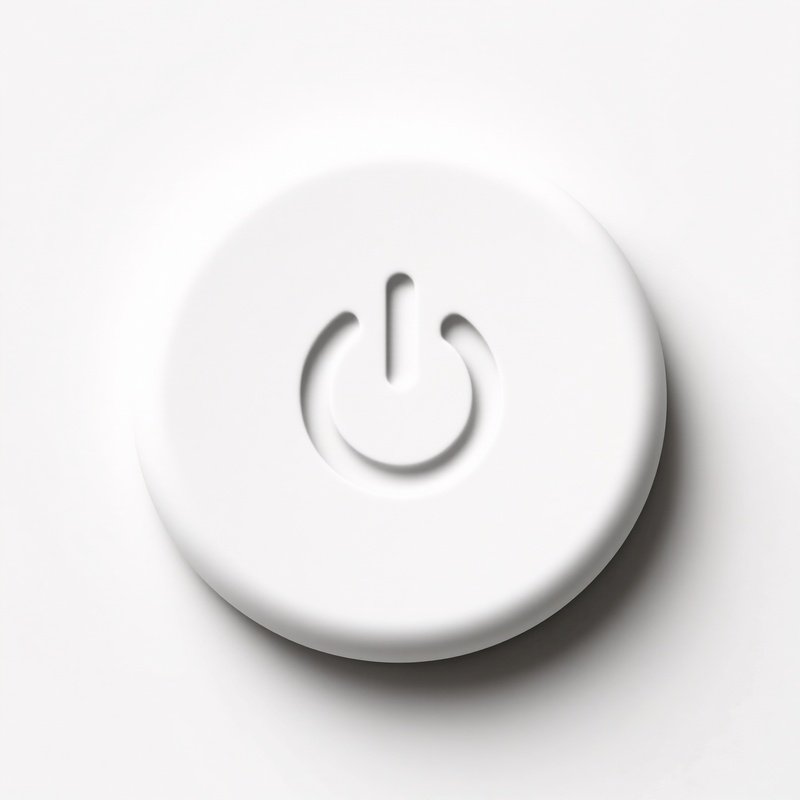 White Power Button Embossed Vertical Line