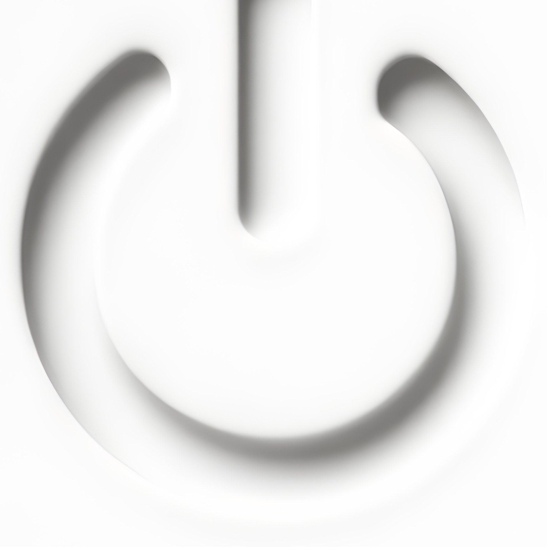White Power Button Embossed Vertical Line - Full Resolution Quality Preview