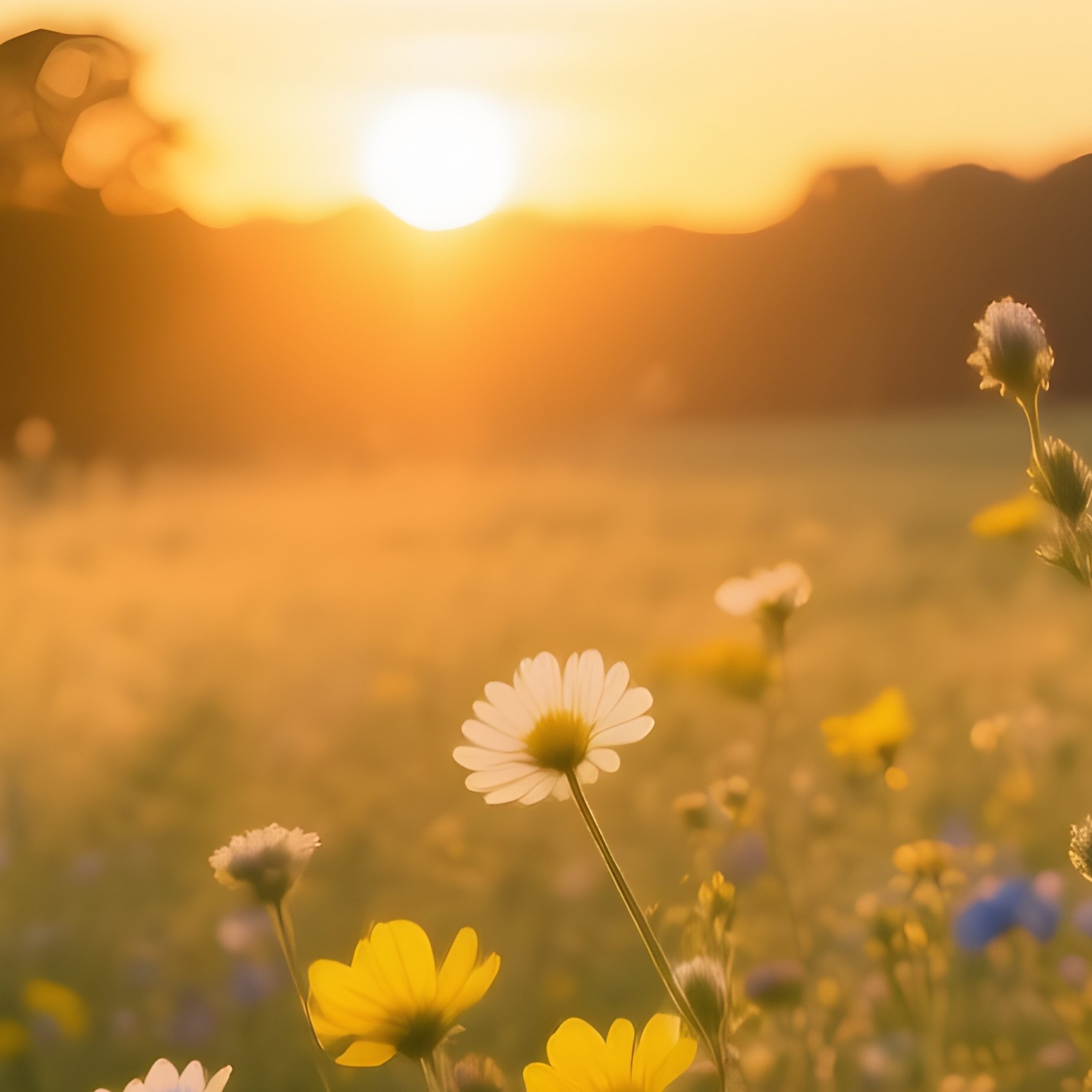 Wildflowers At Sunset Sunset Wildflowers - Full Resolution Quality Preview