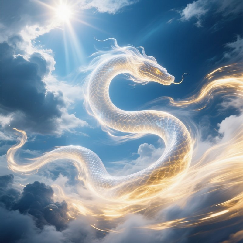 Wind Serpent Streaking Across Sky Trails