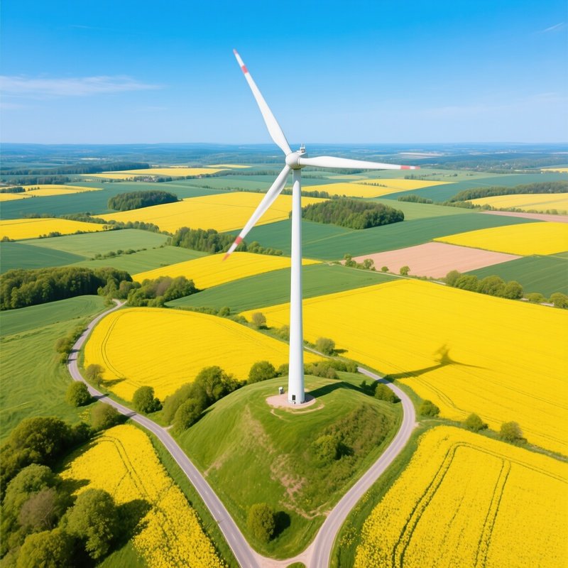 Wind Turbine In A Rural Landscape Wind Energy Renewable Resources