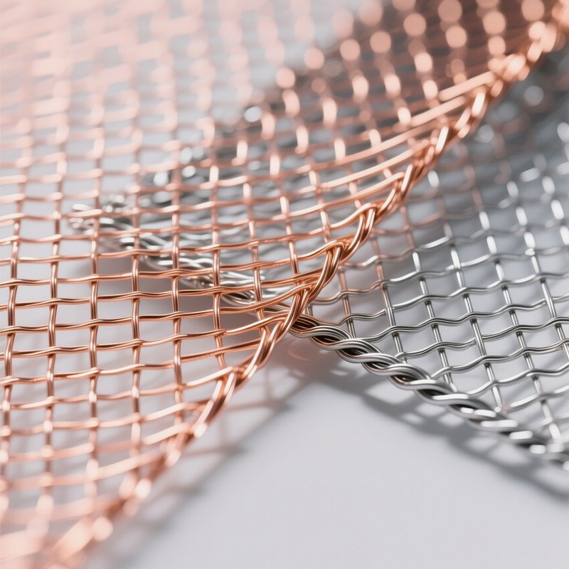 Wire Mesh Copper Steel Moiré Pattern
