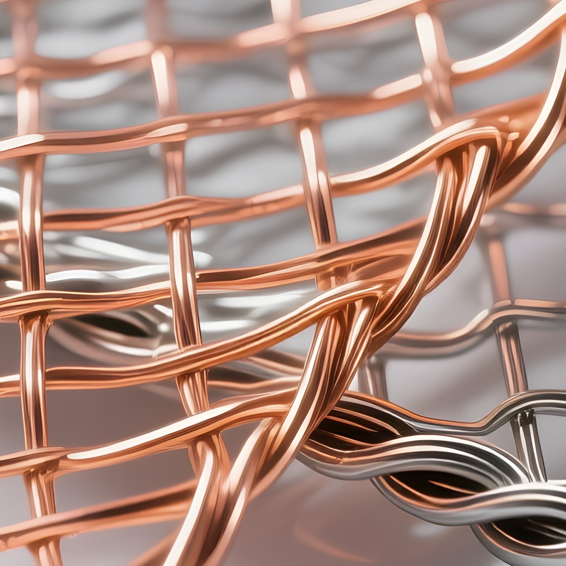 Wire Mesh Copper Steel Moiré Pattern - Full Resolution Quality Preview