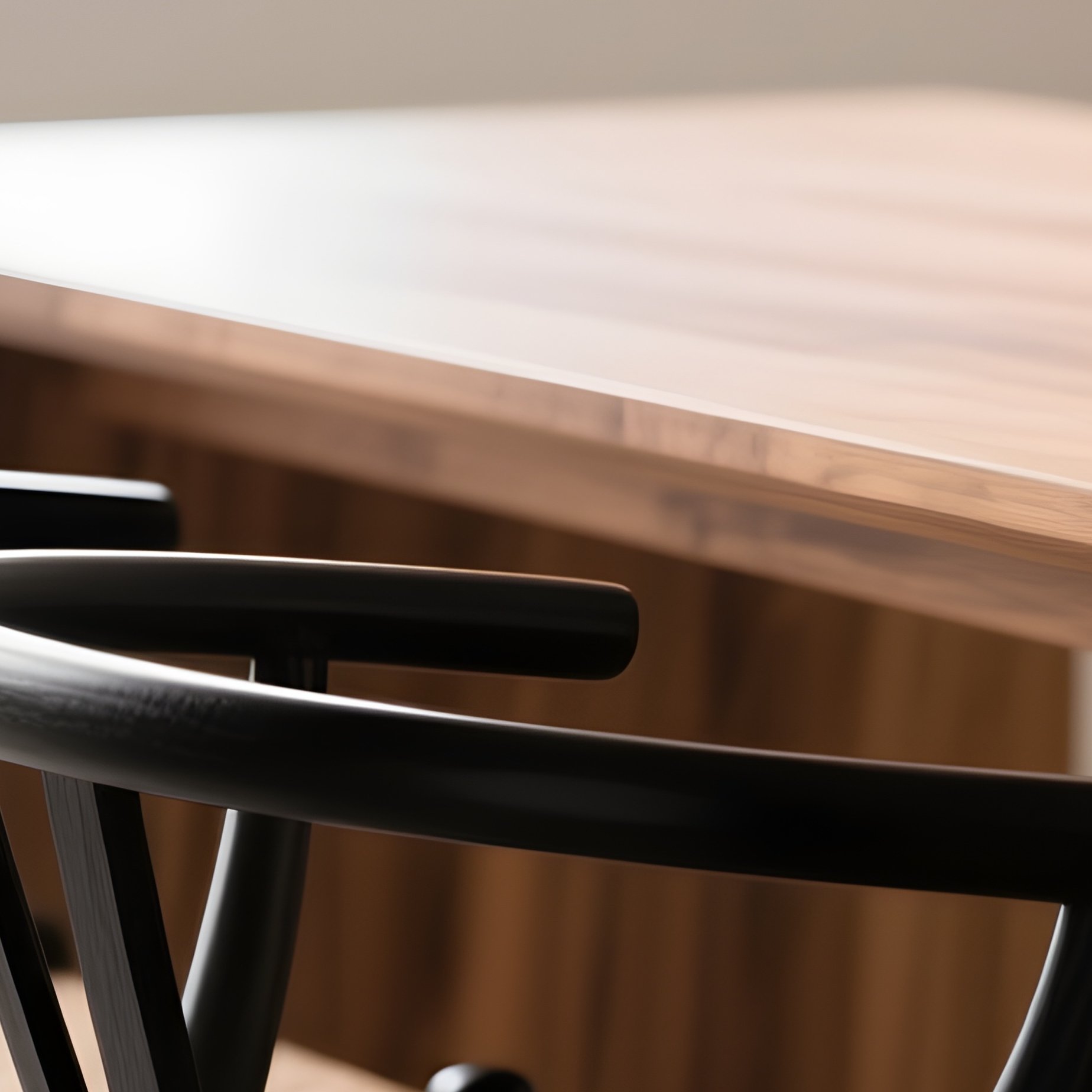 Wishbone Style Dining Chairs Black Wood Natural Woven Seats - Full Resolution Quality Preview