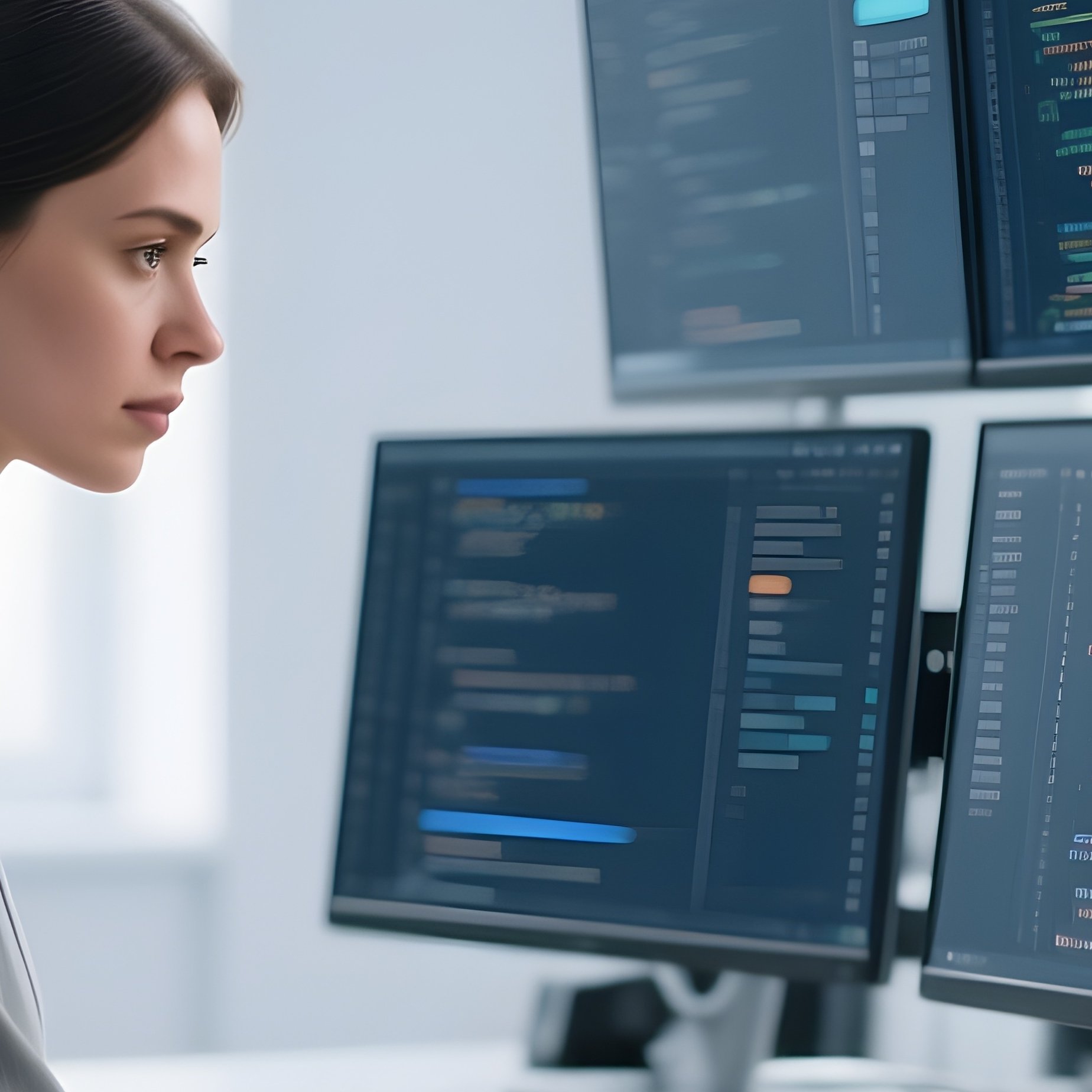 Woman Programming Modern Office - Full Resolution Quality Preview