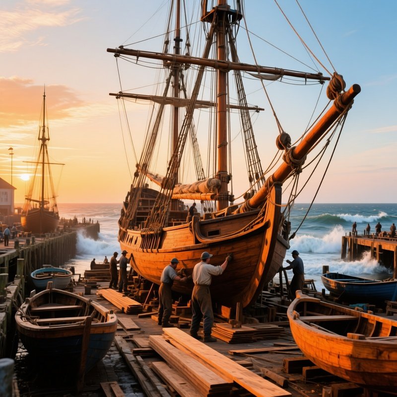 Wood And Construction Wooden Shipbuilding