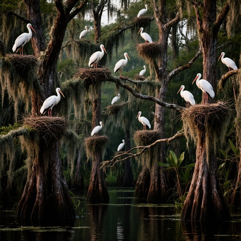Wood Stork Rookery Cypress Trees