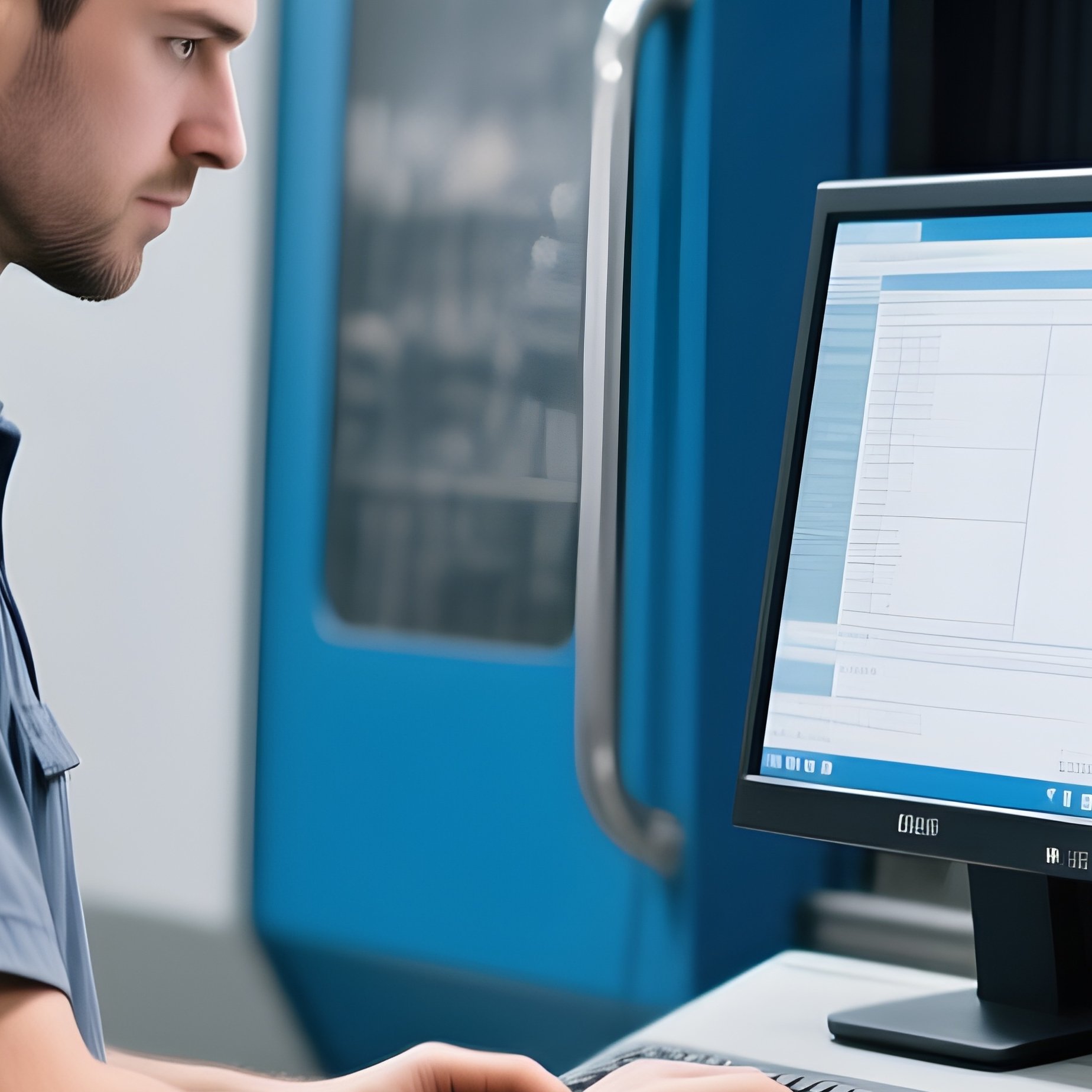 Worker Programming Cnc Machine - Full Resolution Quality Preview