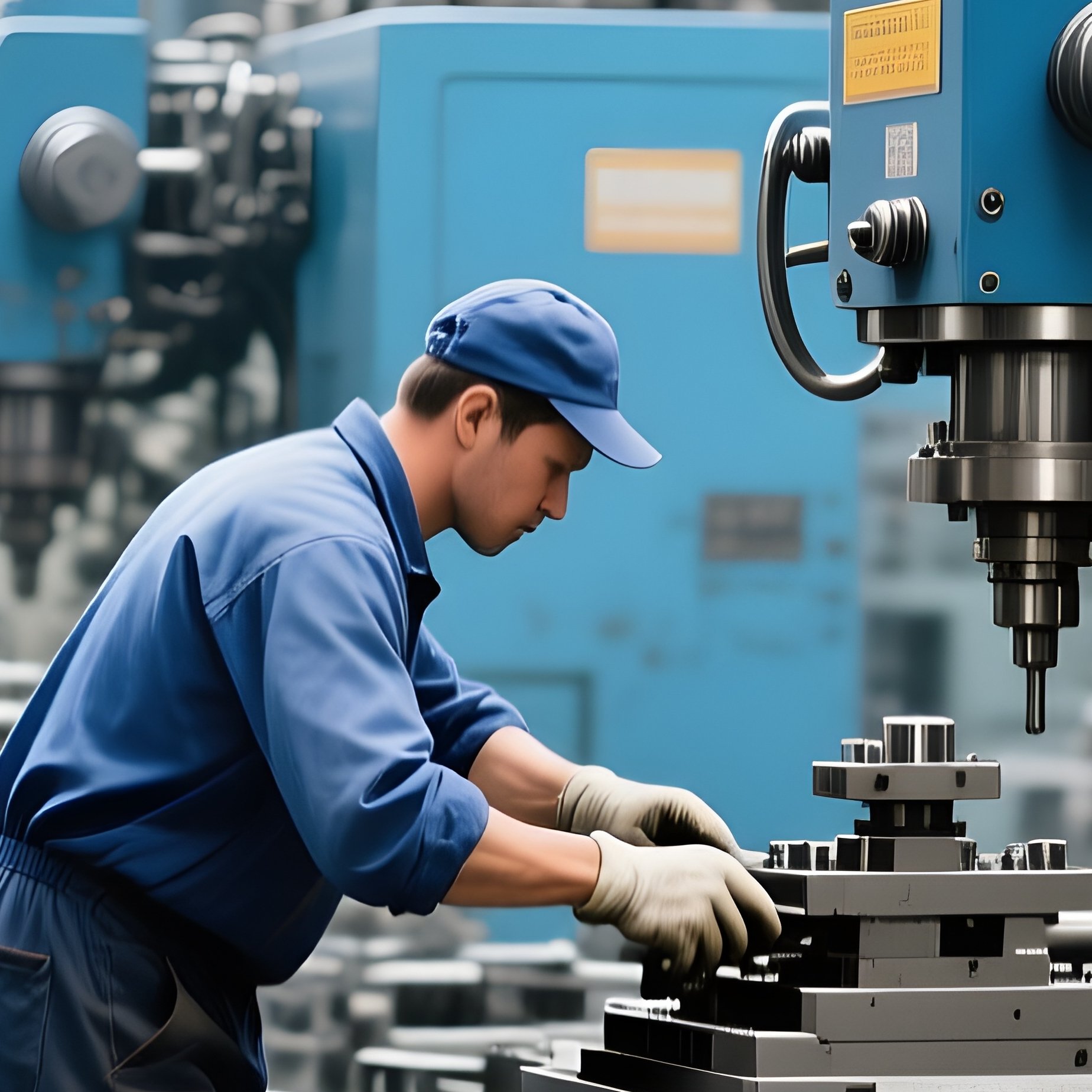 Workers Operating Machinery - Full Resolution Quality Preview