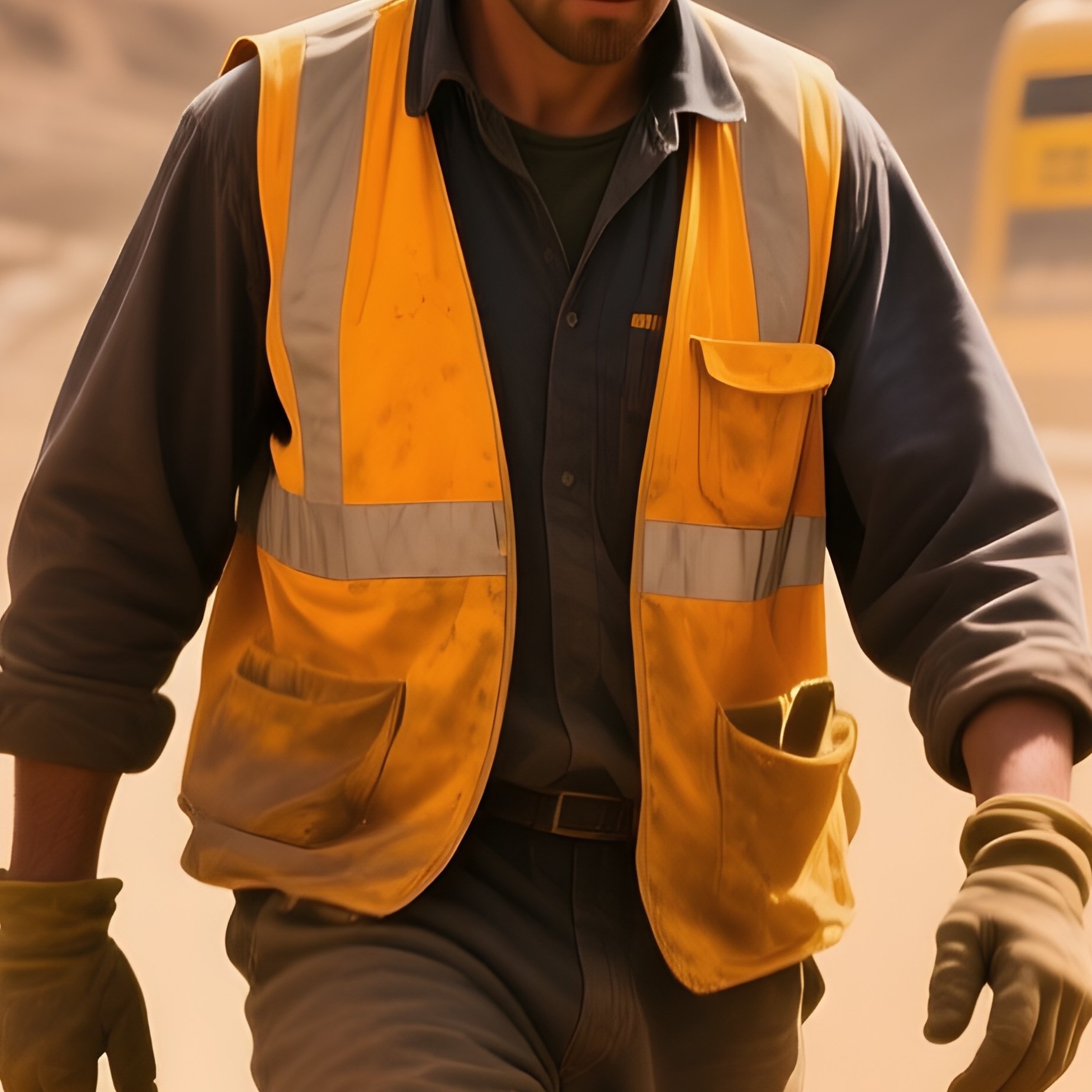 Workers Walking Through Dust - Full Resolution Quality Preview