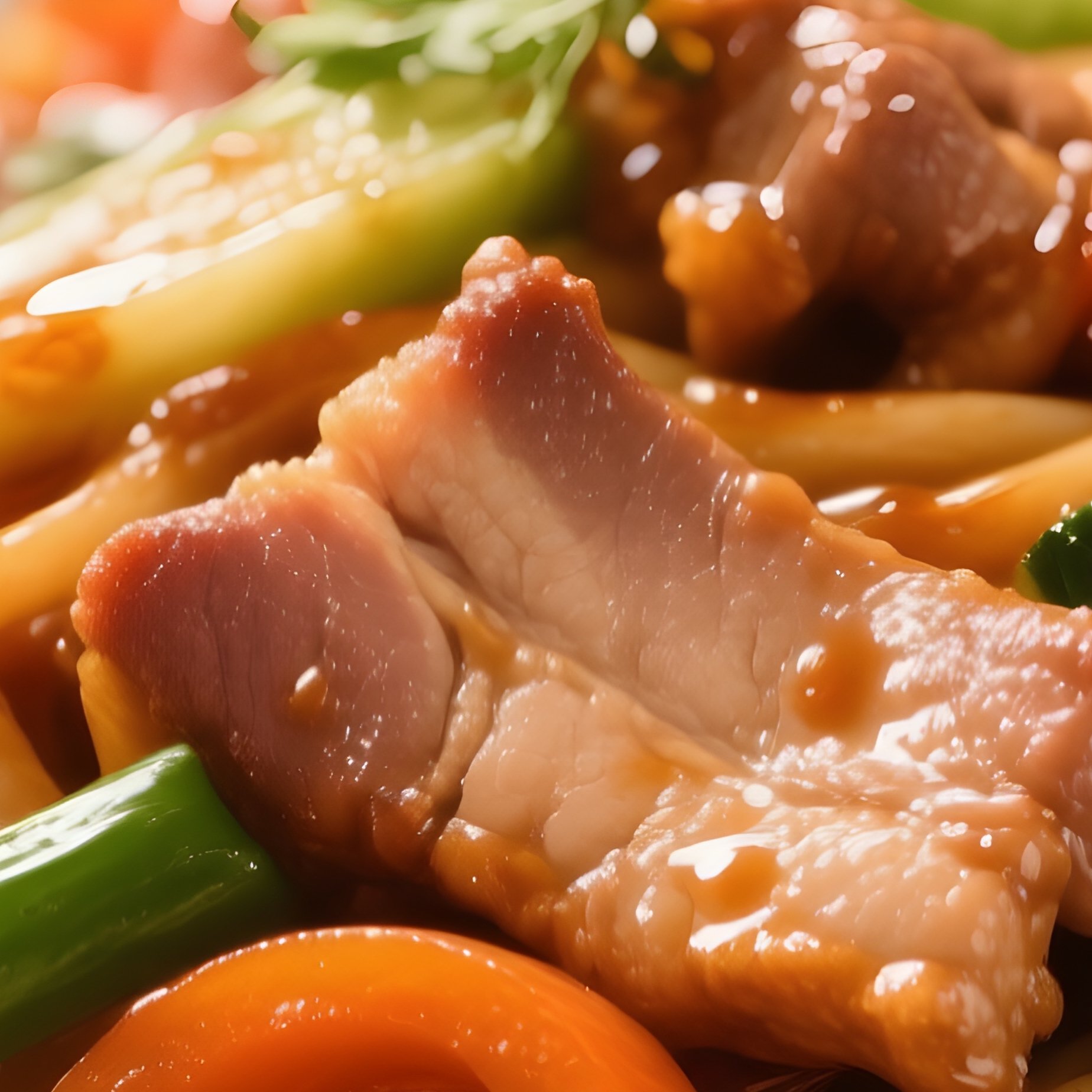Yakisoba Stir Fried Noodles With Pork, Vegetables, And Savory Sauce - Full Resolution Quality Preview