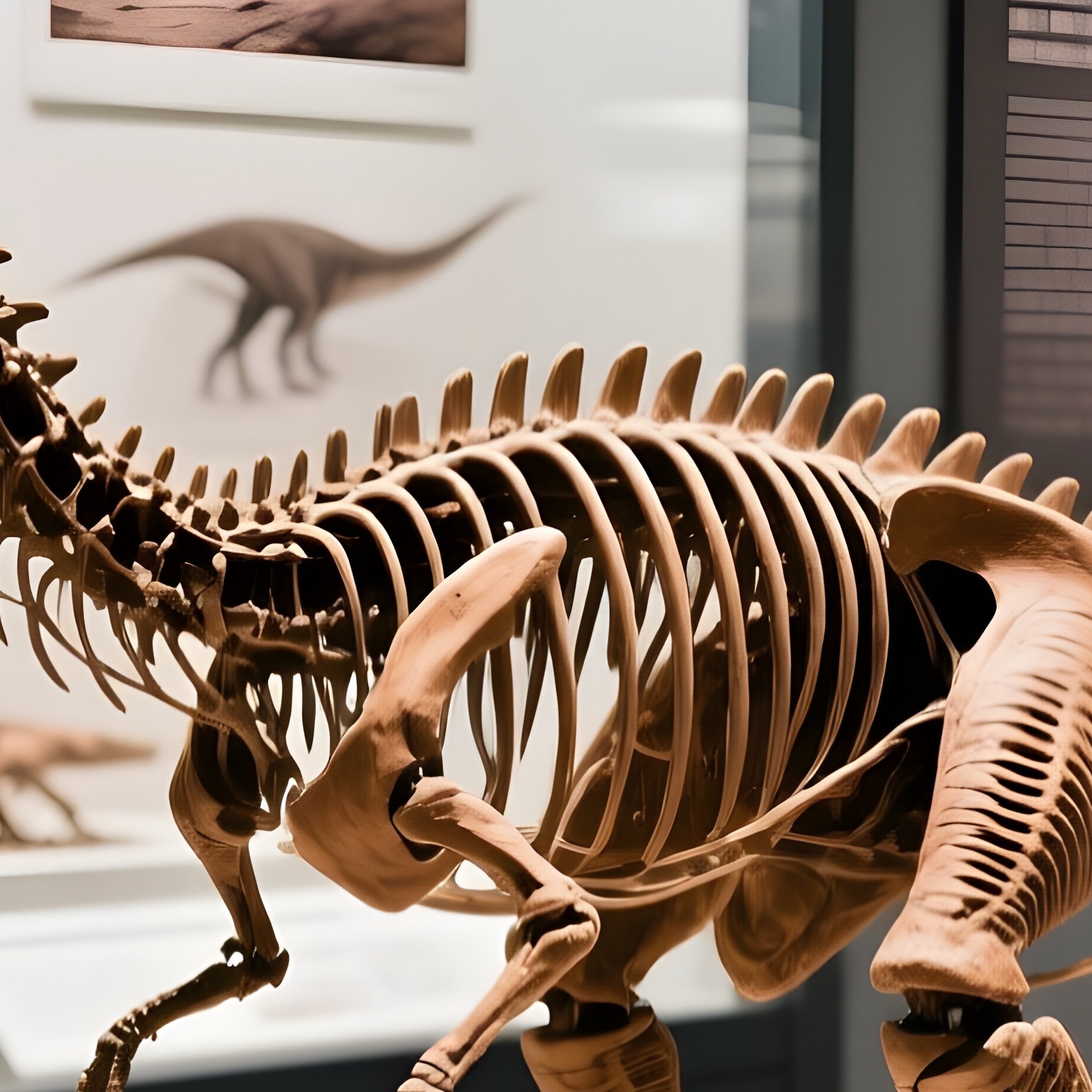 Yangchuanosaurus Fossilized Specimen In Dinosaur Museum - Full Resolution Quality Preview