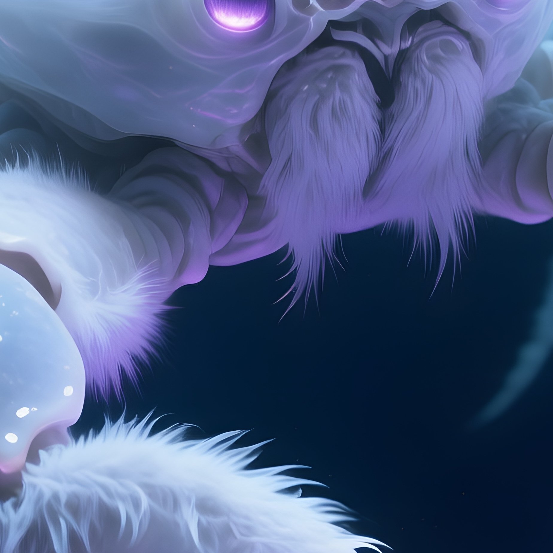 Yeti Crab Furry Glowing Claws Ghost White Body - Full Resolution Quality Preview