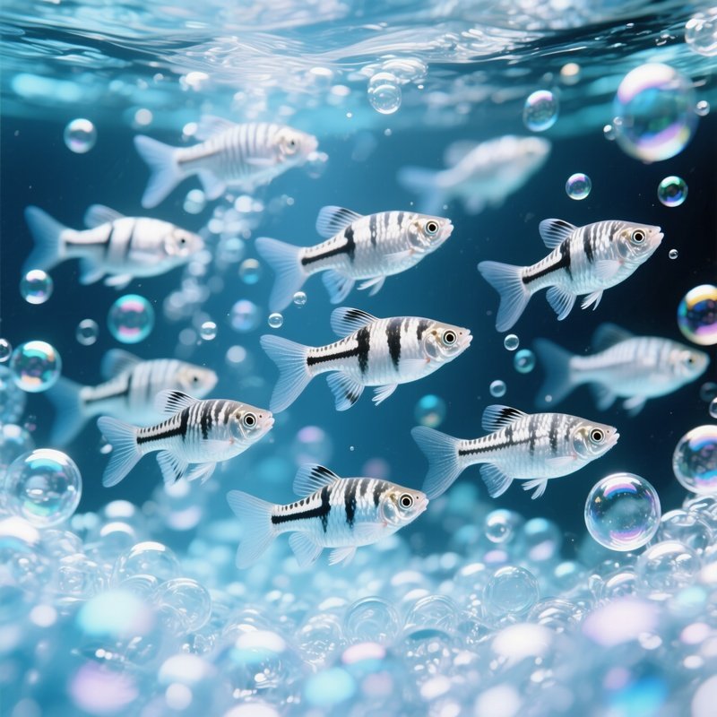 Zebra Danios Through Bubbles