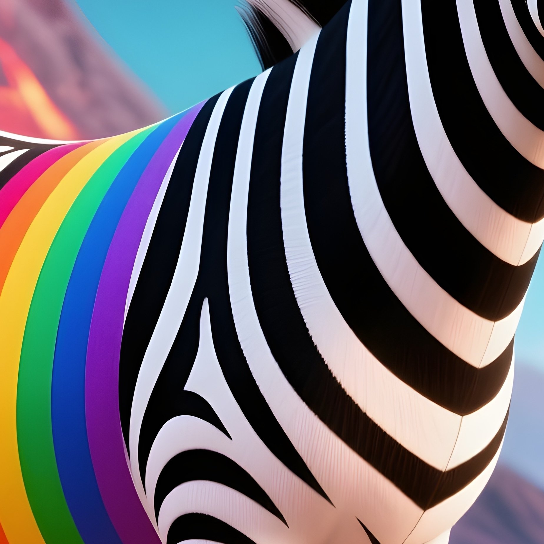 Zebra Rainbow Skateboarding Volcano 2 - Full Resolution Quality Preview