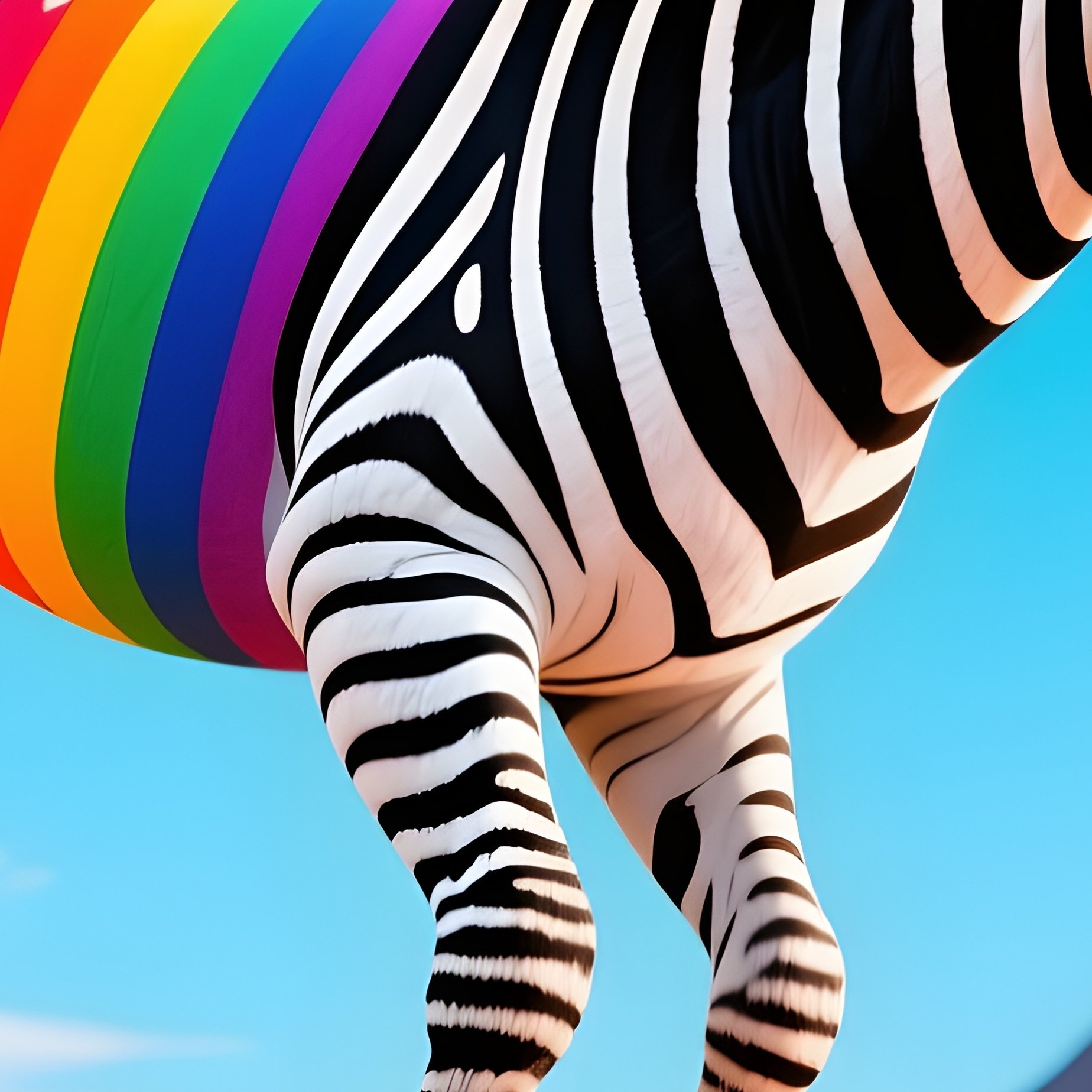 Zebra Rainbow Skateboarding Volcano - Full Resolution Quality Preview