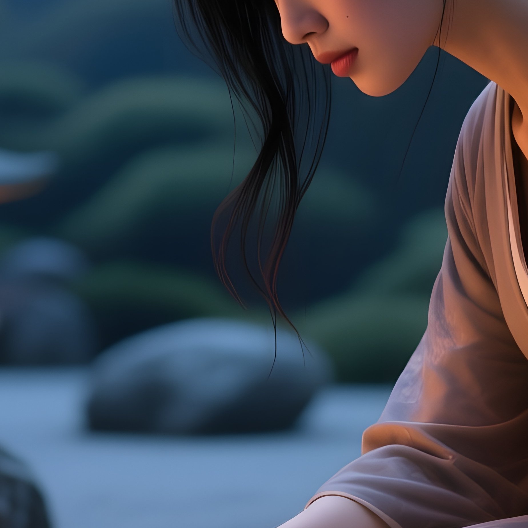 Zen Garden Twilight Koi Monitor - Full Resolution Quality Preview