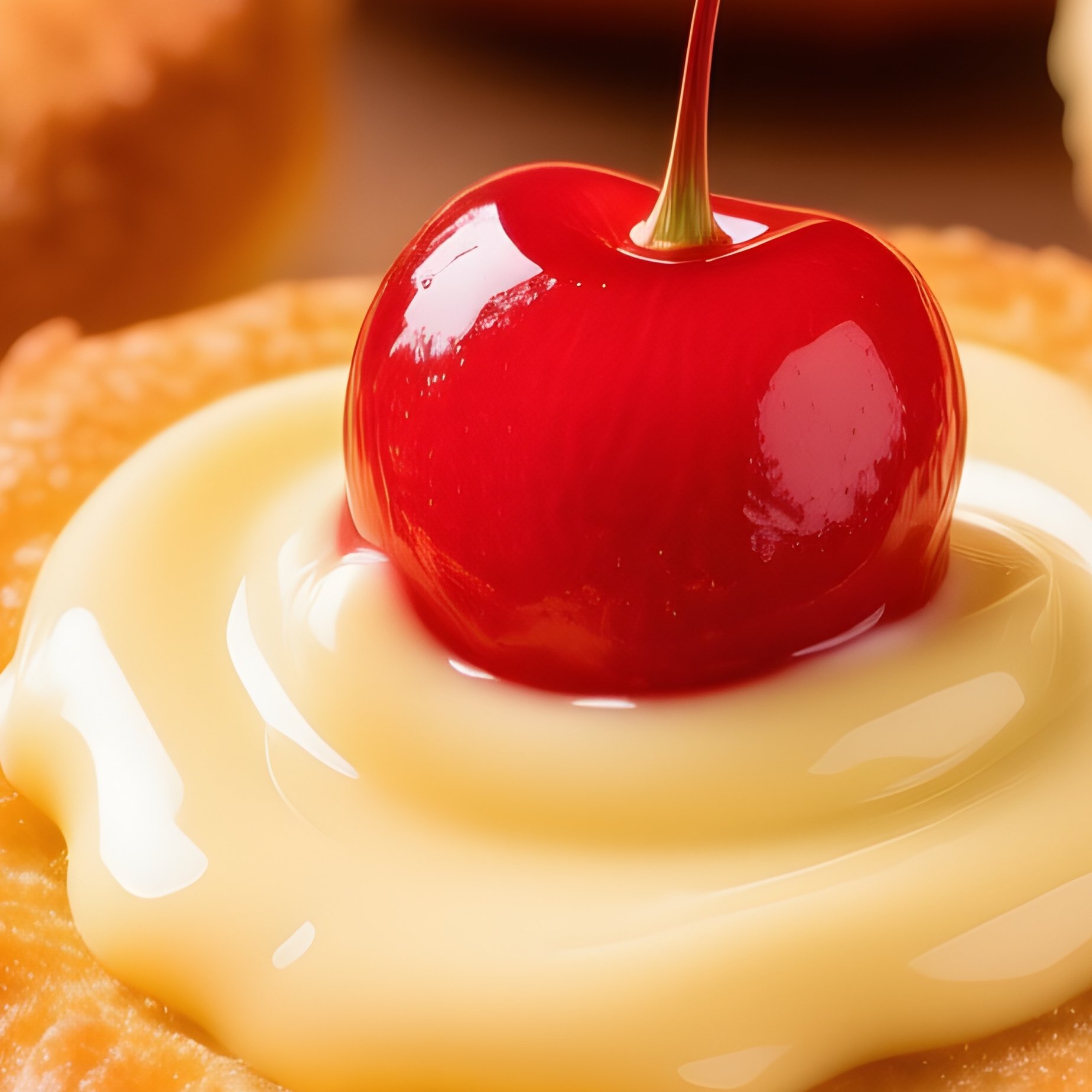 Zeppole Di San Giuseppe Fried Dough Rings With Custard And Sour Cherry - Full Resolution Quality Preview