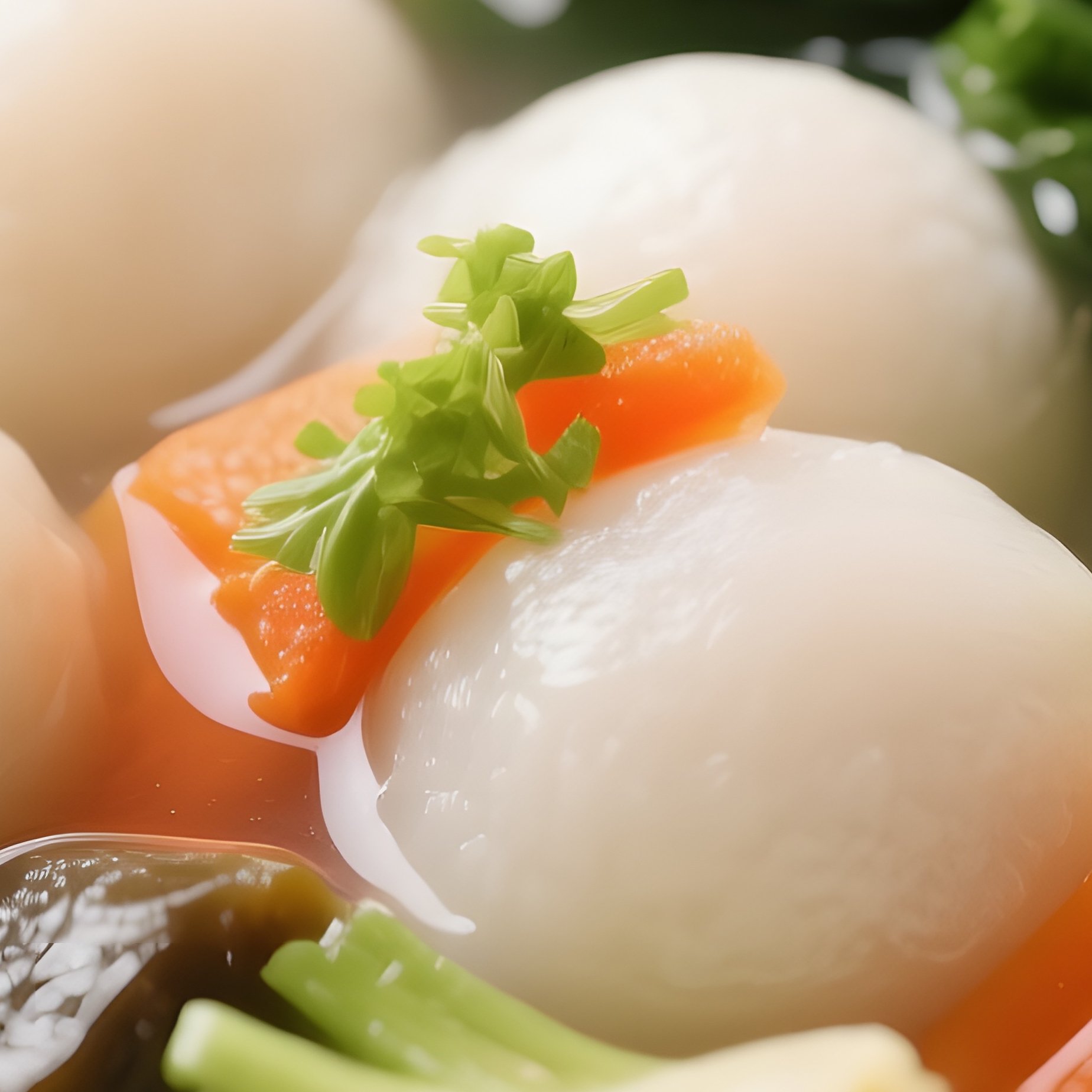 Zoni New Year Soup With Mochi, Vegetables, And Clear Broth - Full Resolution Quality Preview
